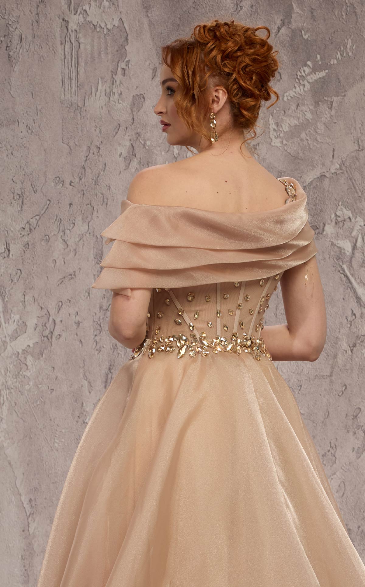 MNM Couture J03599: Crystal Organza Ballgown