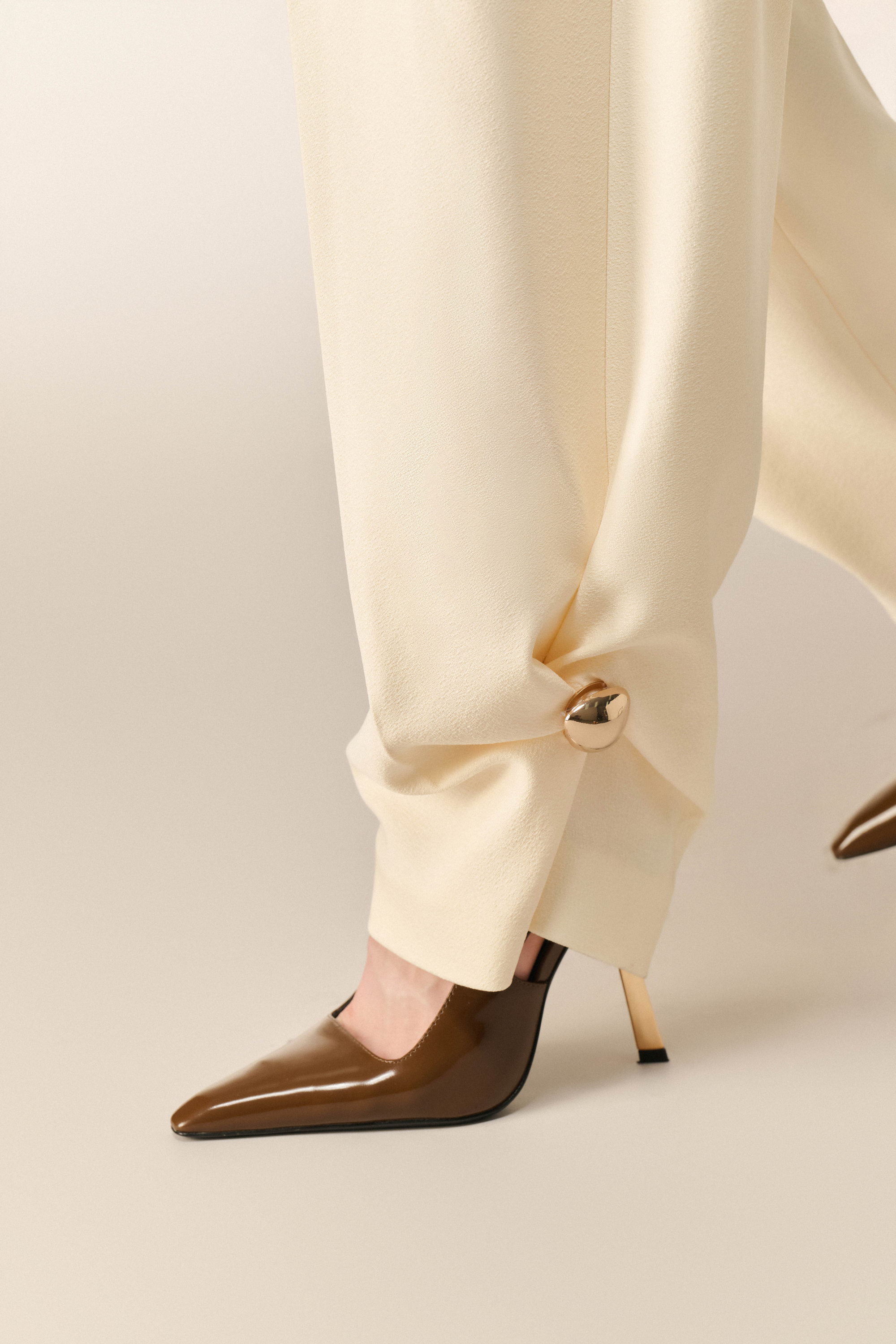Jacquard Double Knit Crepe Pants