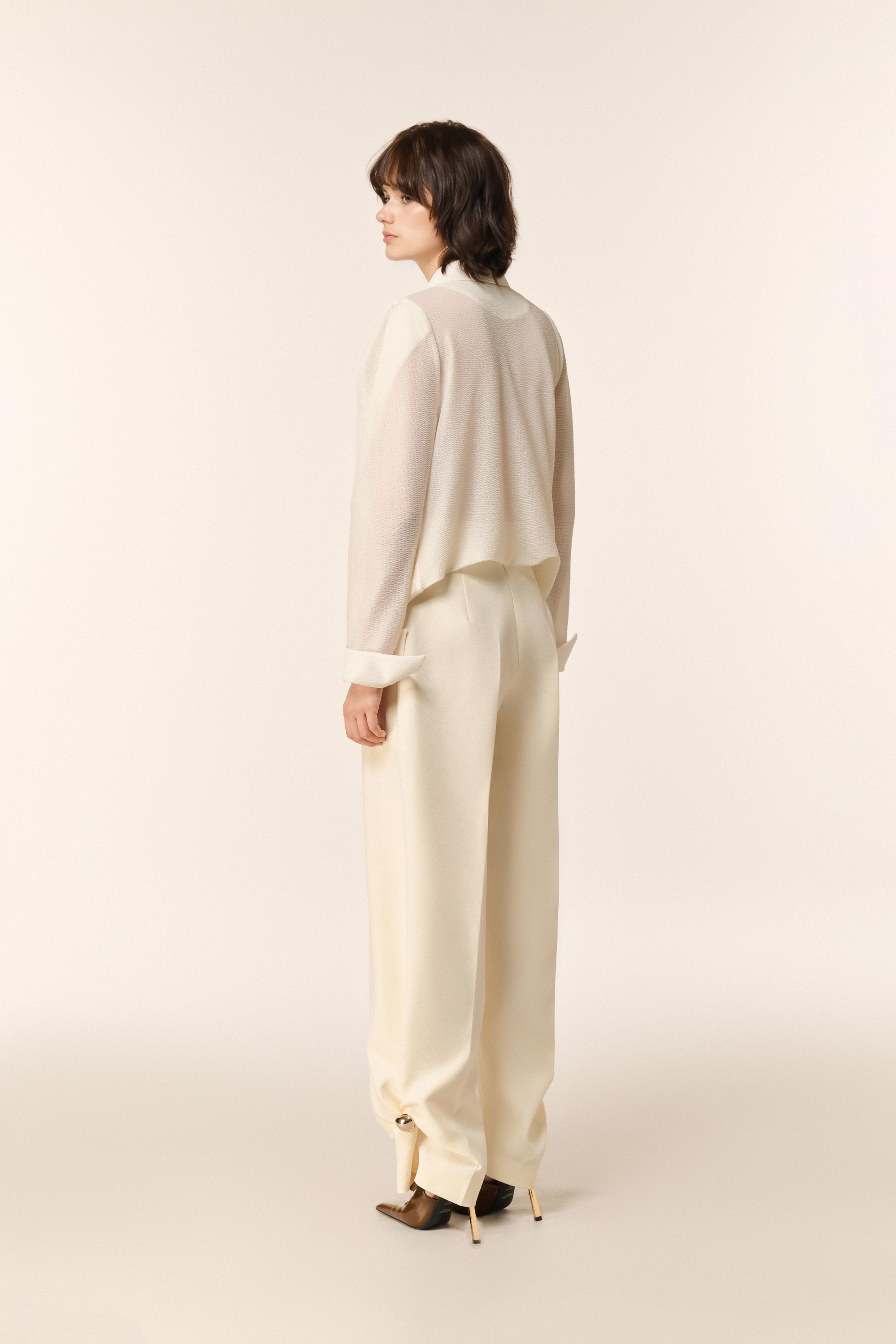 Jacquard Double Knit Crepe Pants