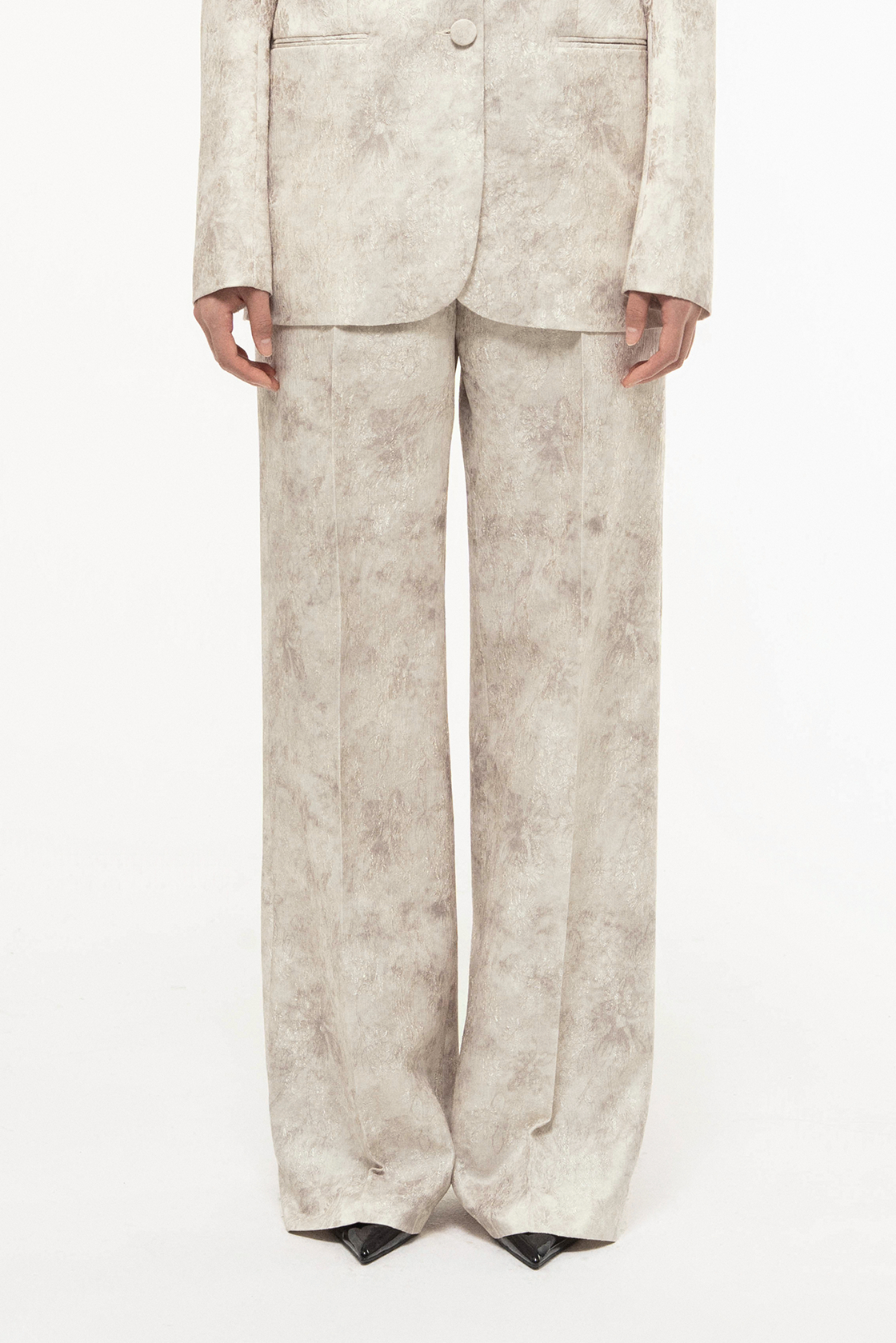 Jacquard Wide-Leg Pants