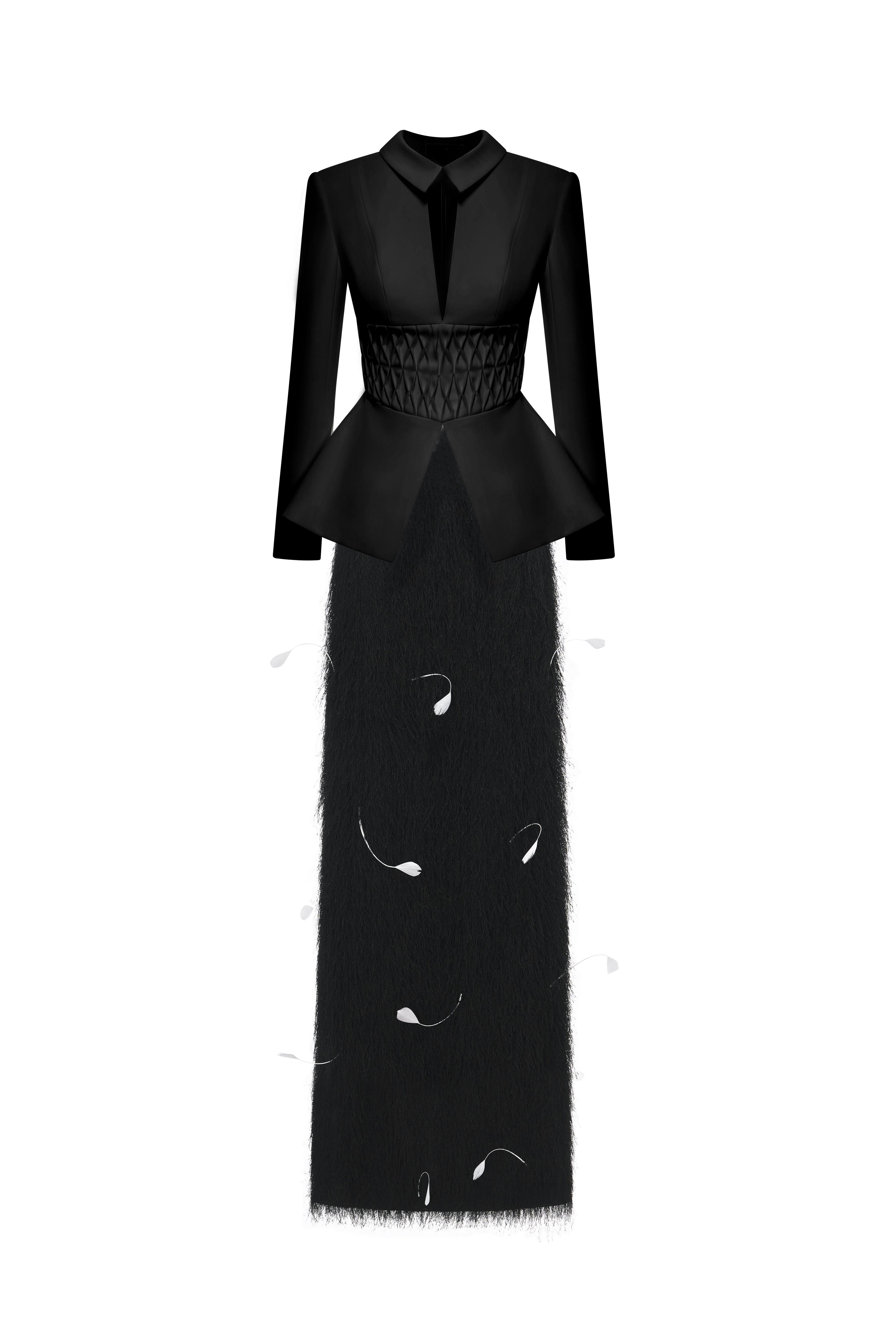 Kellie Feather Embellished Tailored Set