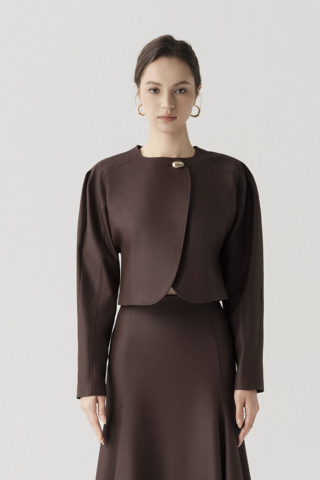 Solstice Cropped Jacket in Chicory Coffee