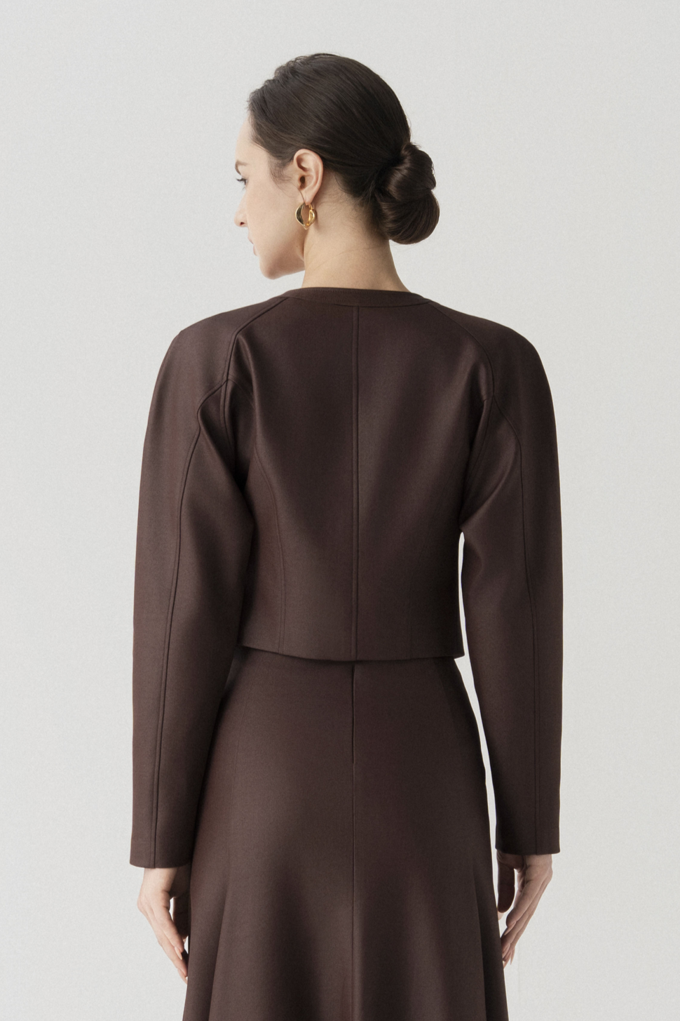 Solstice Cropped Jacket in Chicory Coffee