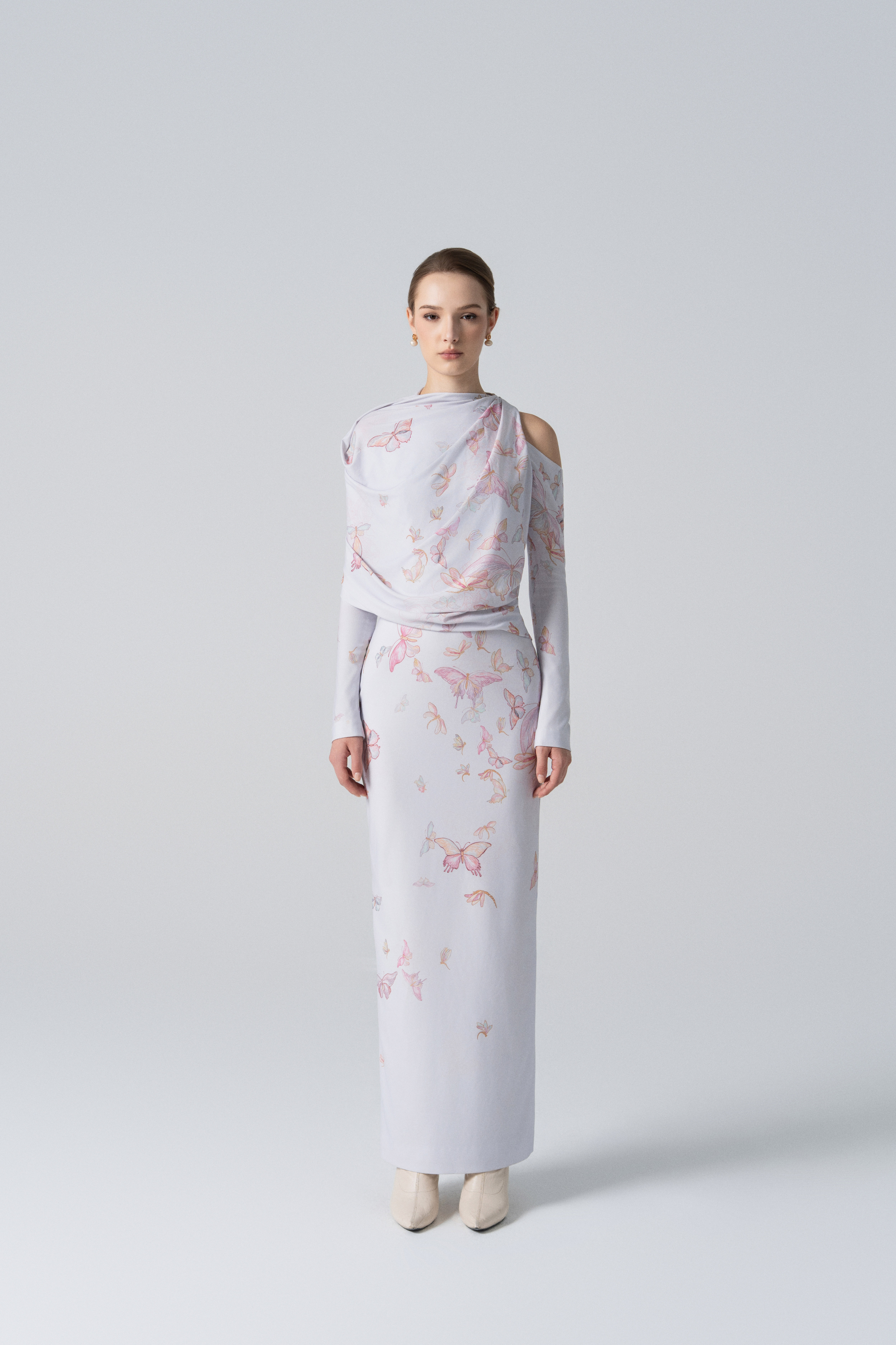 Misty Lilac Negligee Pencil Dress