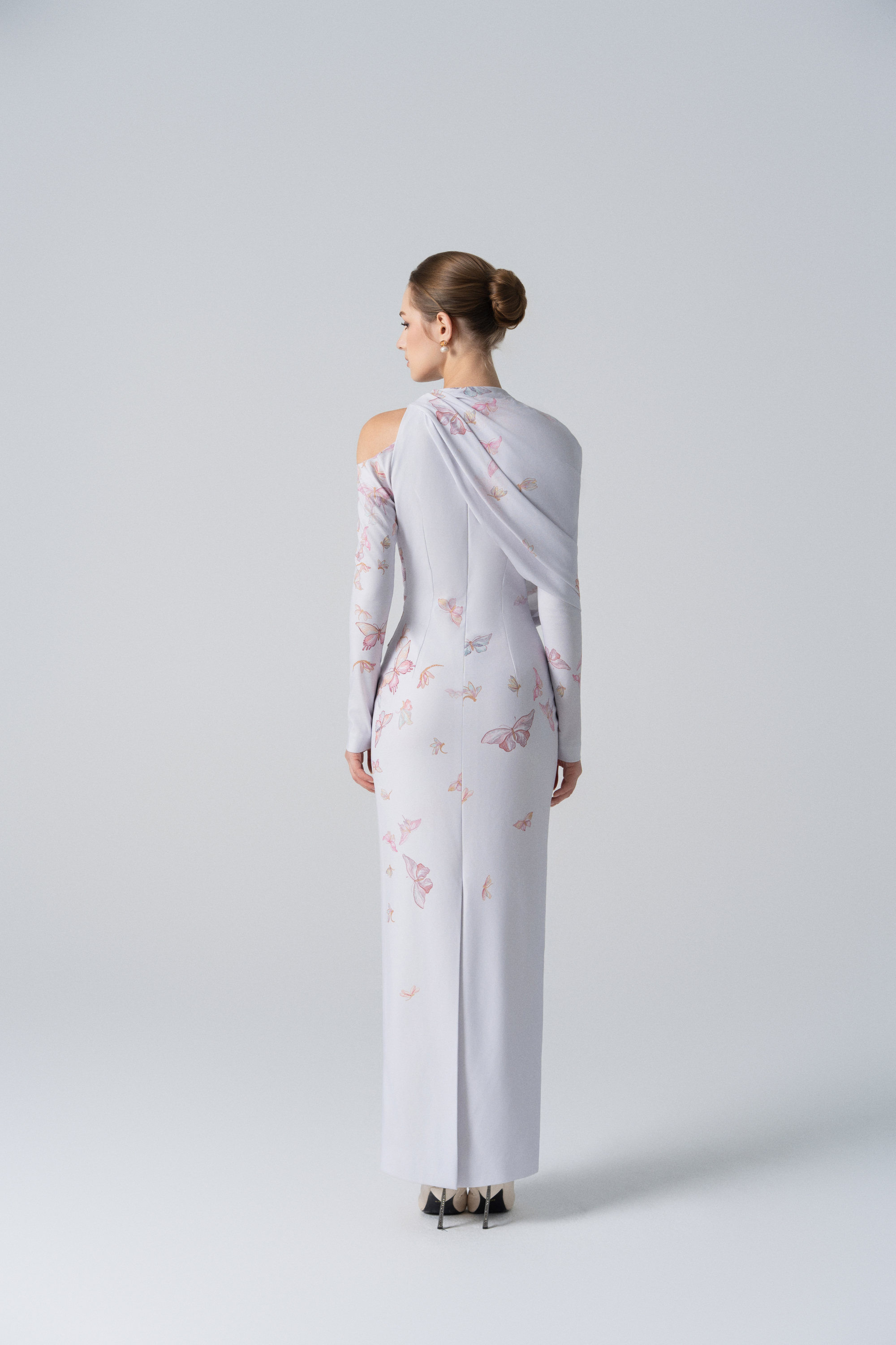 Misty Lilac Negligee Pencil Dress