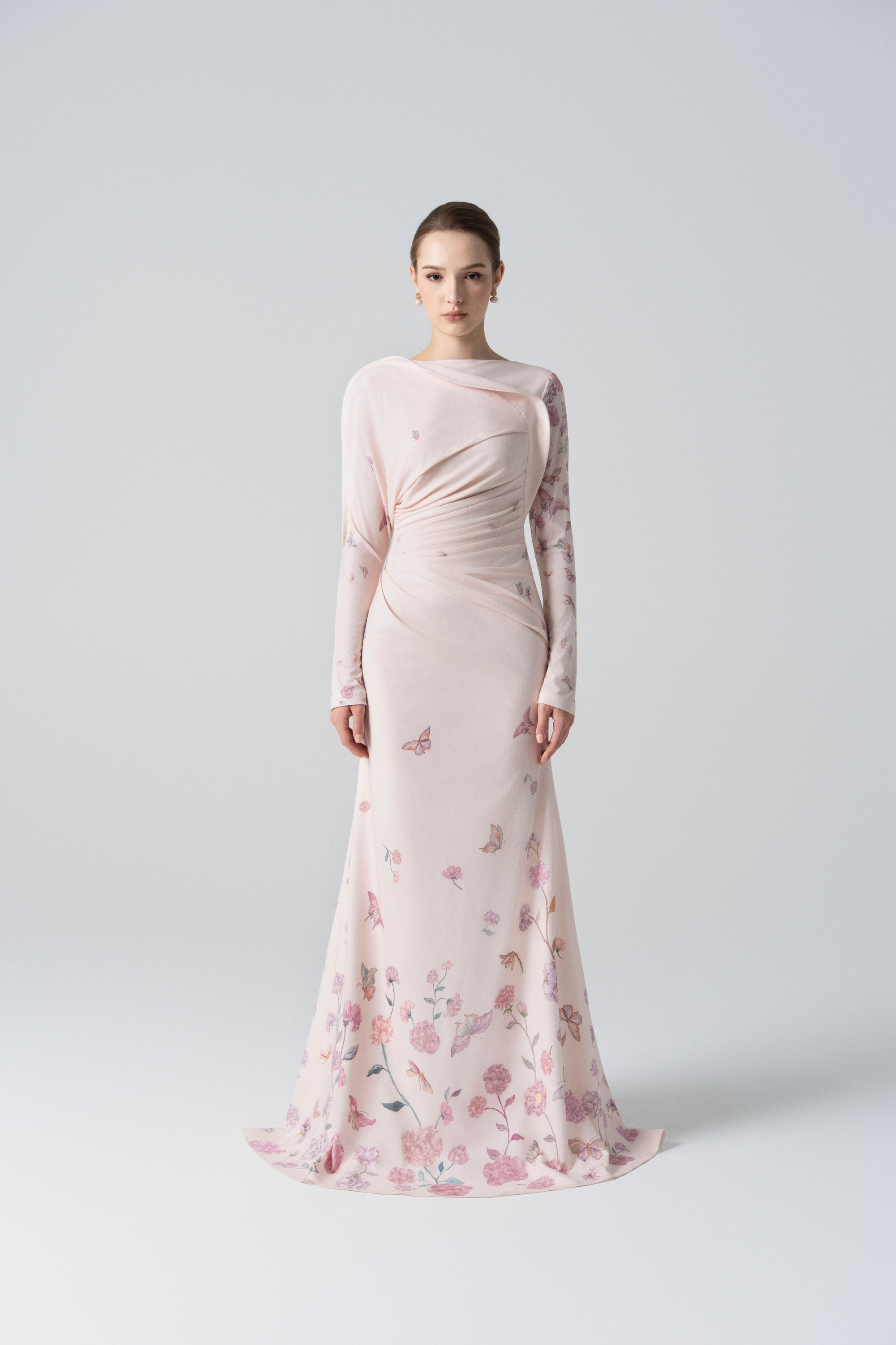 Morning Mist Fishtail Dress in Angel Wing