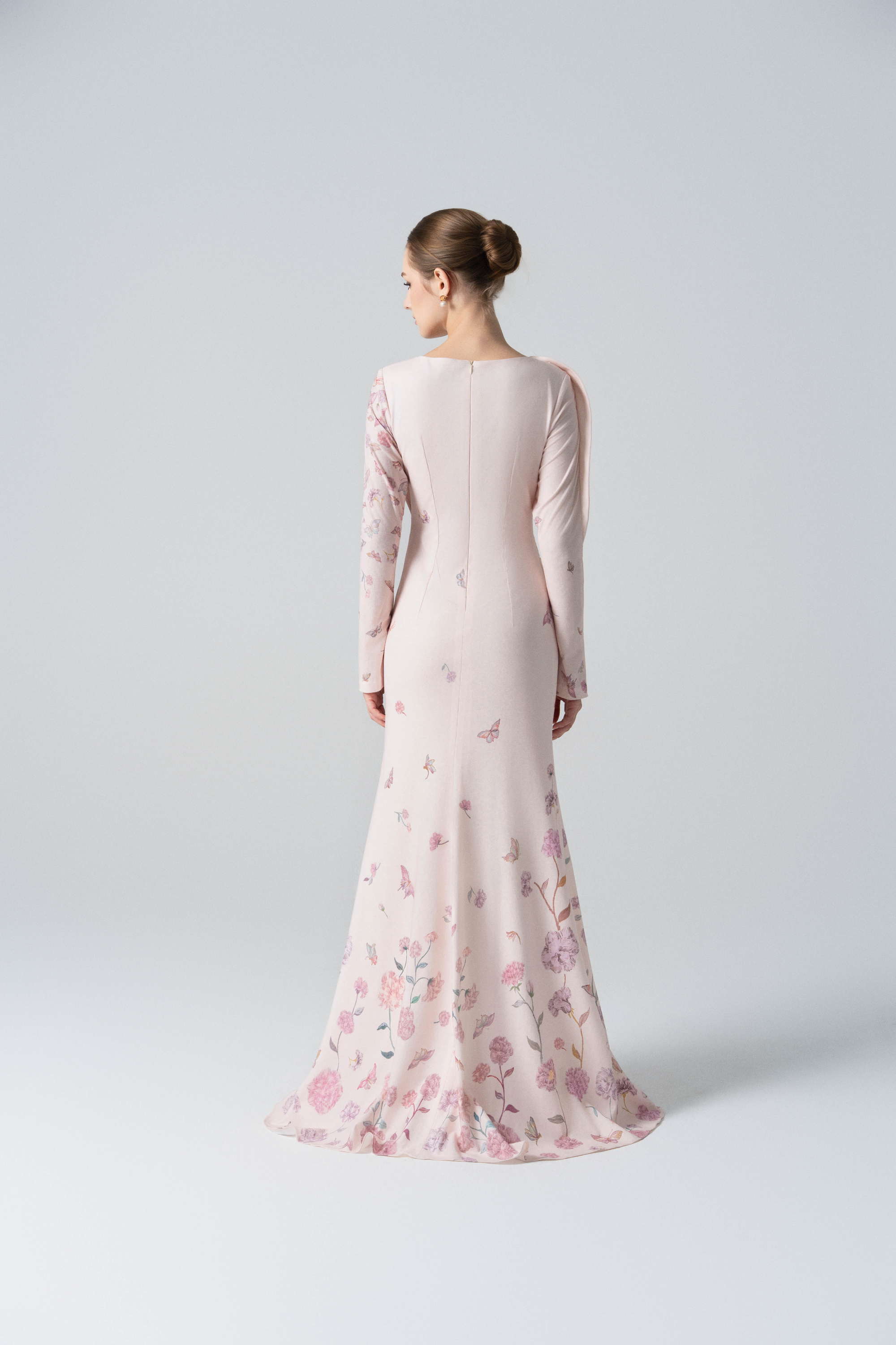 Morning Mist Fishtail Dress in Angel Wing