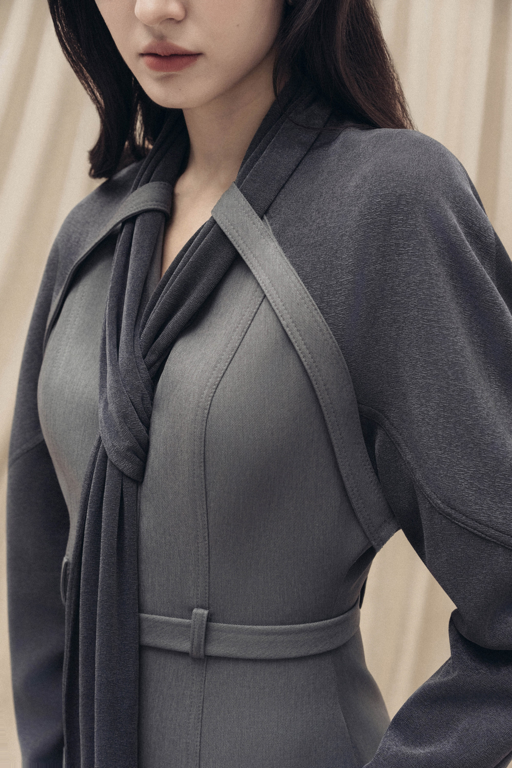 Contour Scarf-Neck Pencil Dress