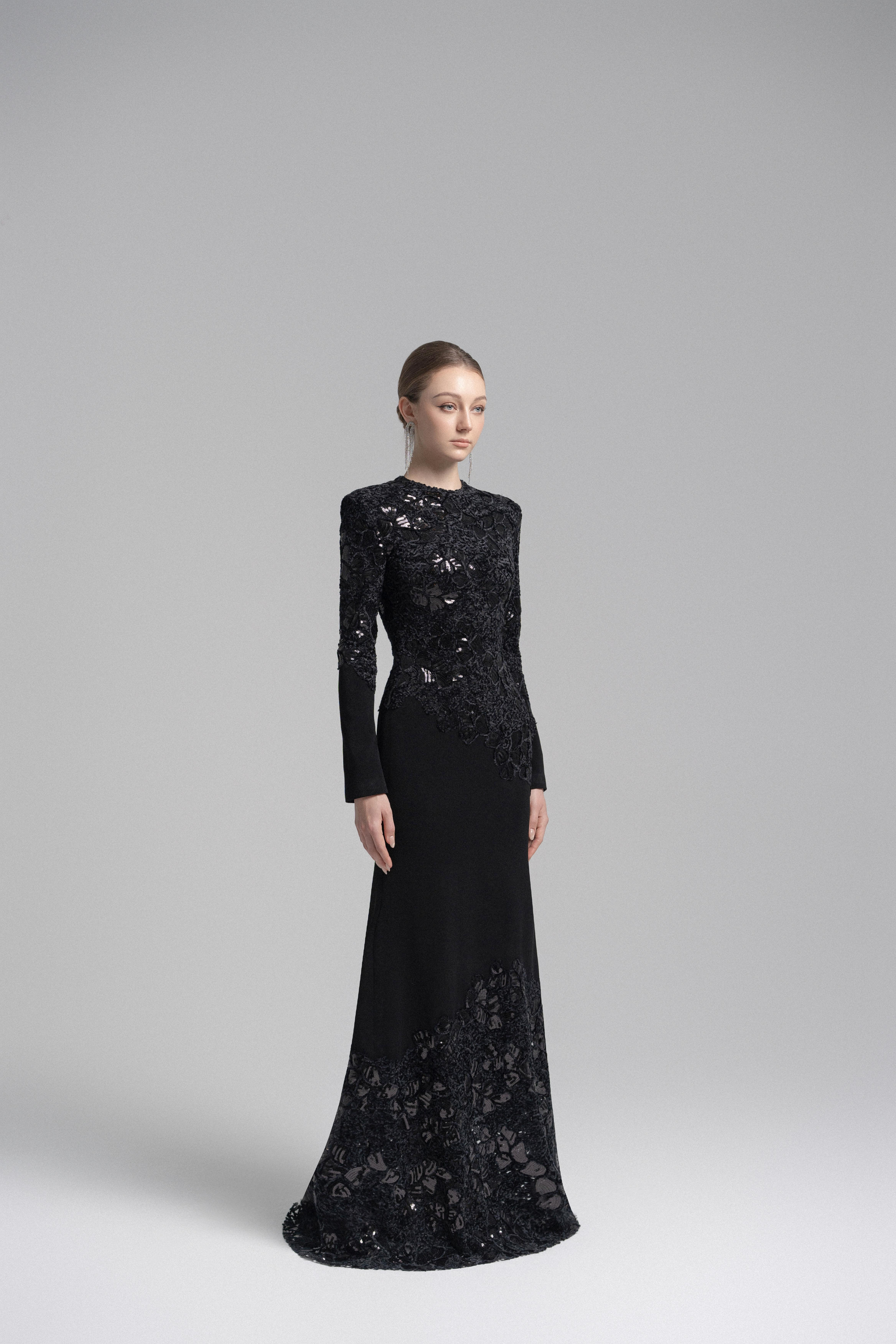 Black Celeste Lace Dress VL1003