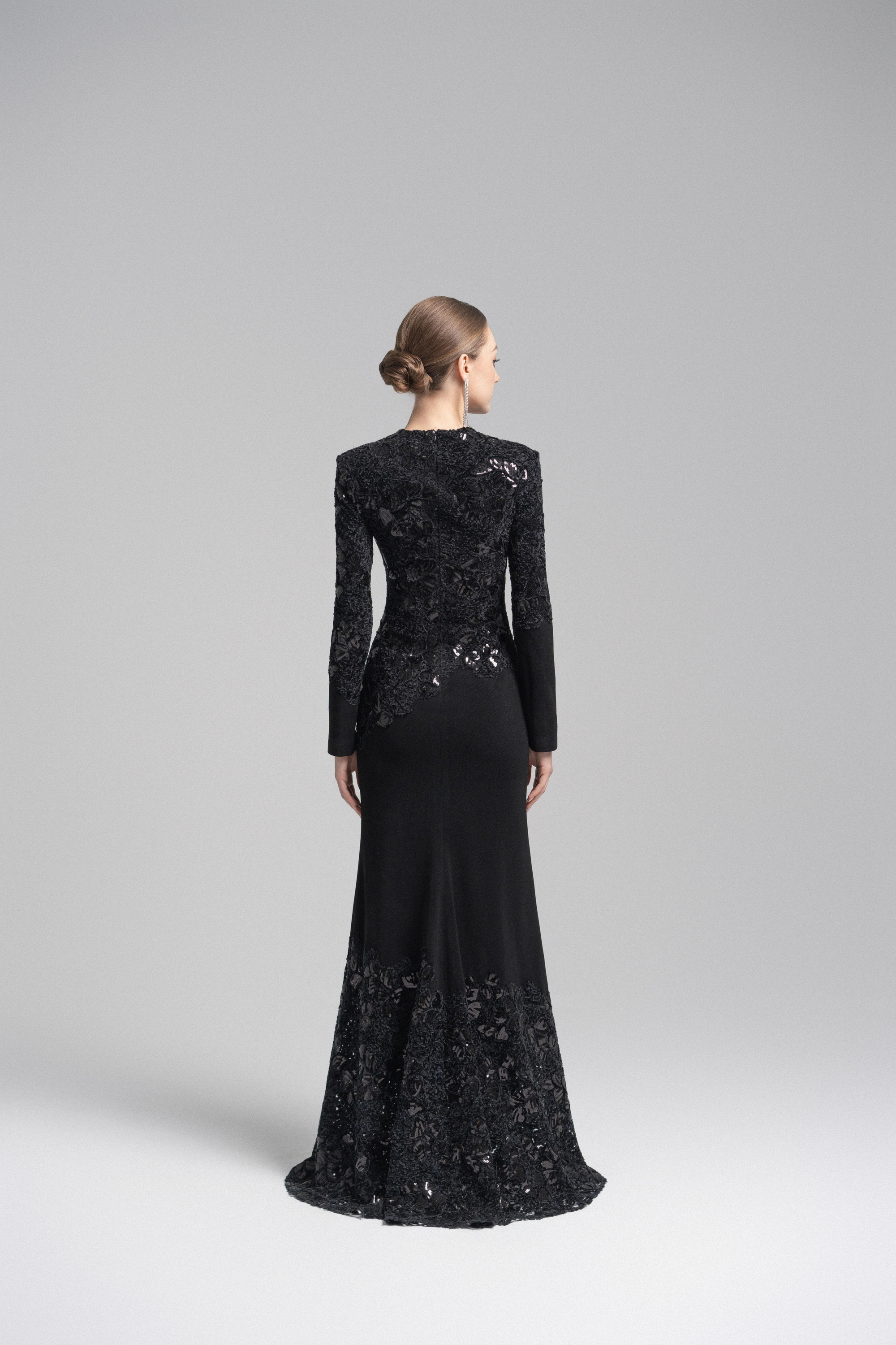 Black Celeste Lace Dress VL1003