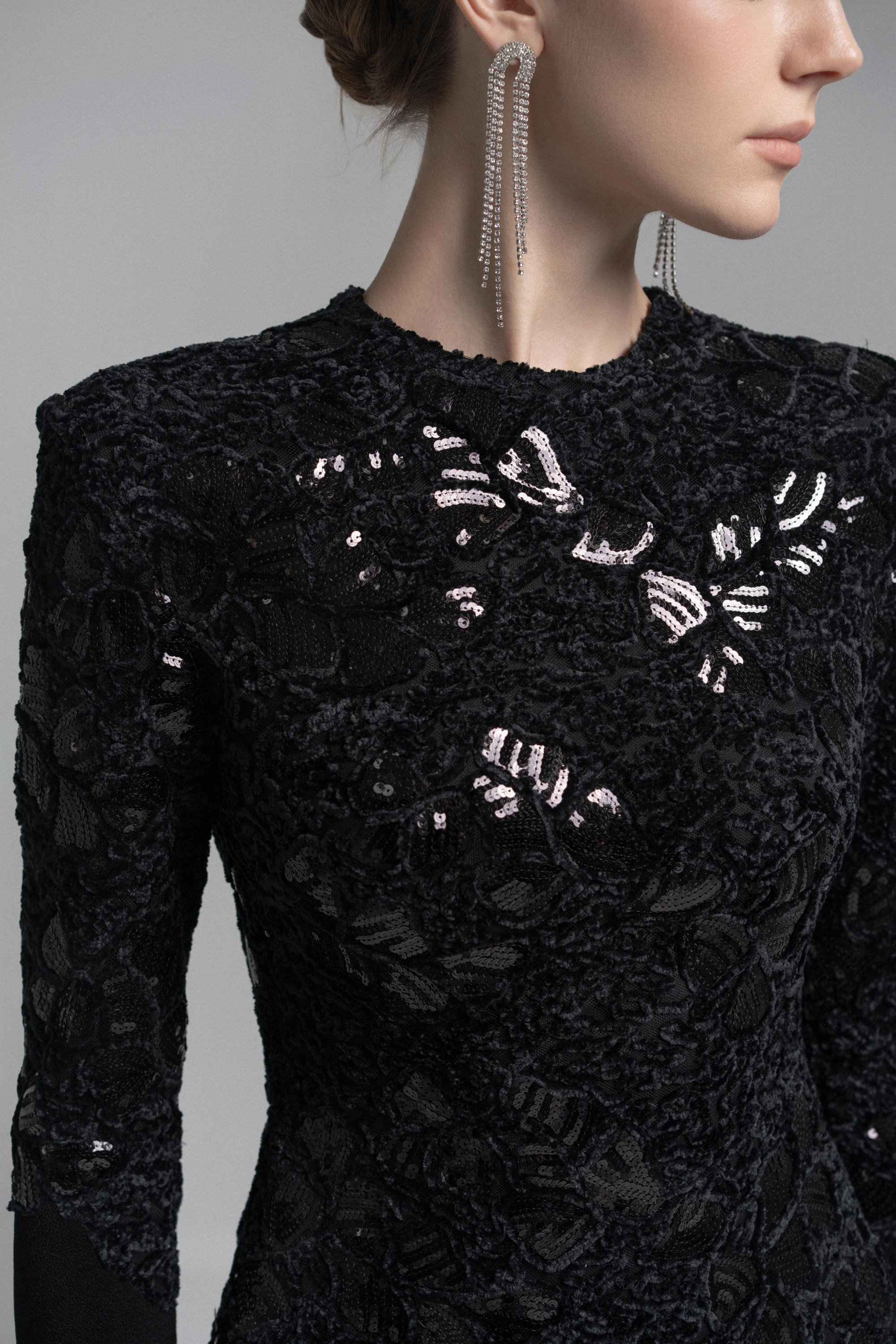 Black Celeste Lace Dress VL1003
