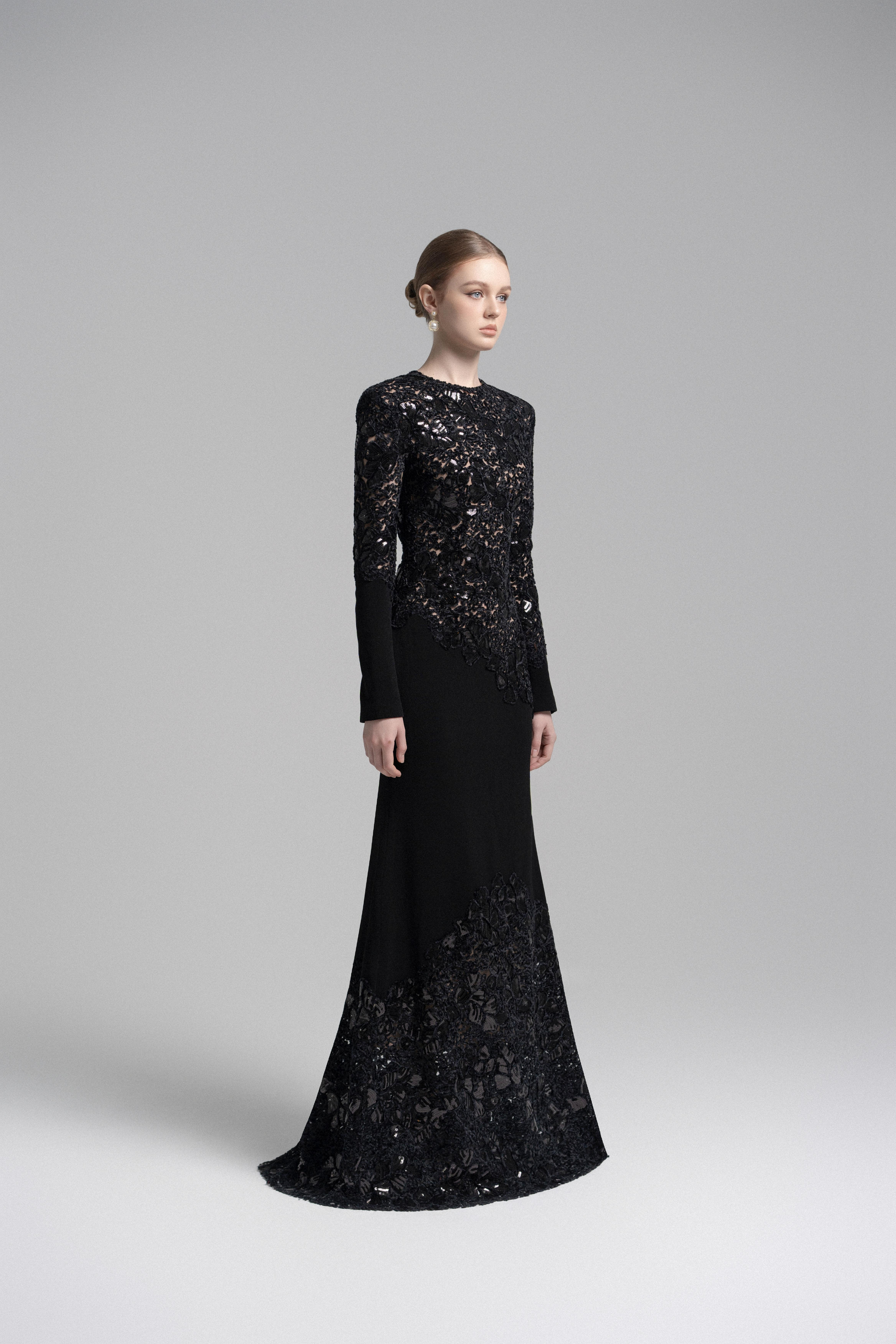 Black Celeste Lace Dress VL1003