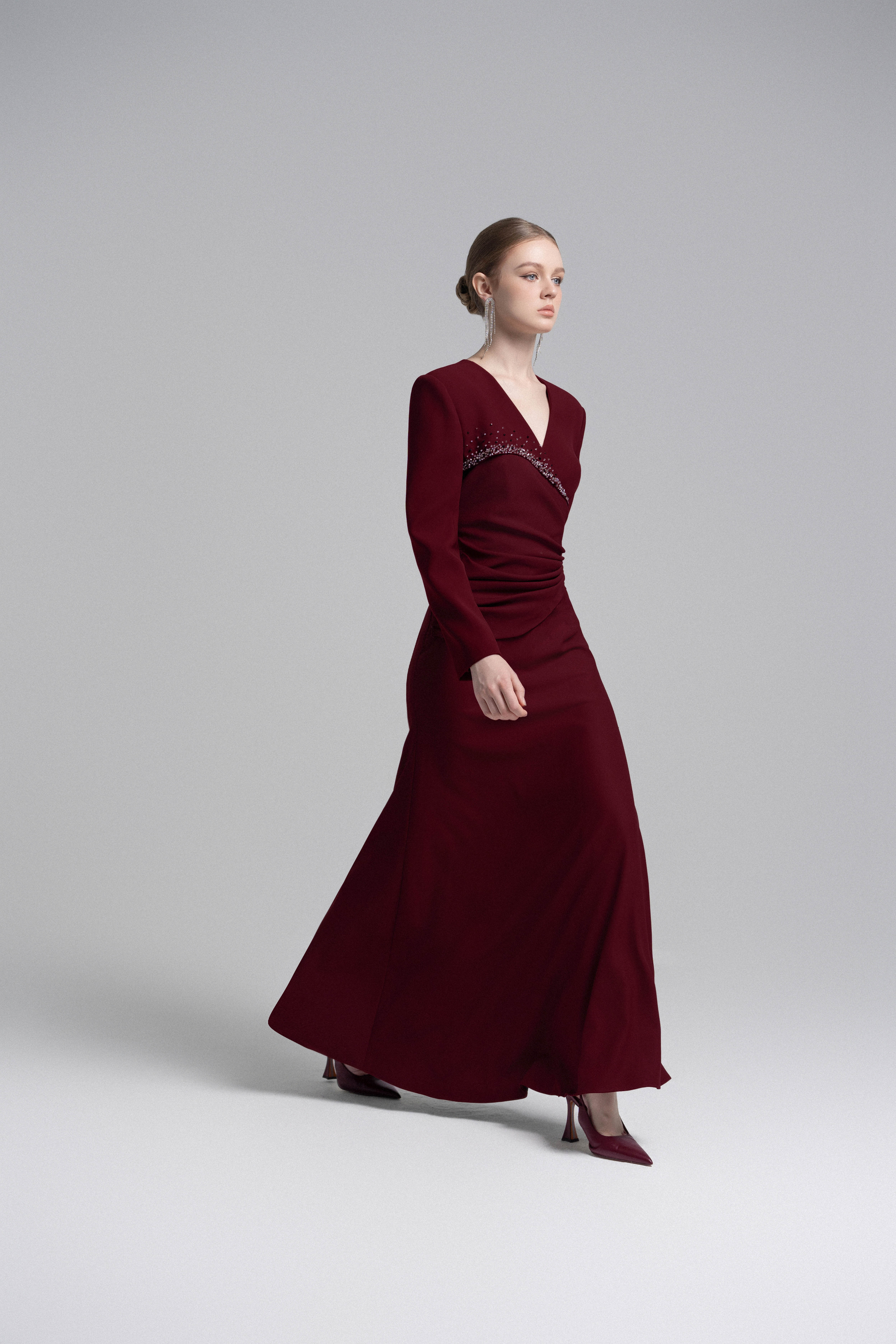 Asymmetrical Lapel Crystal Blazer Dress