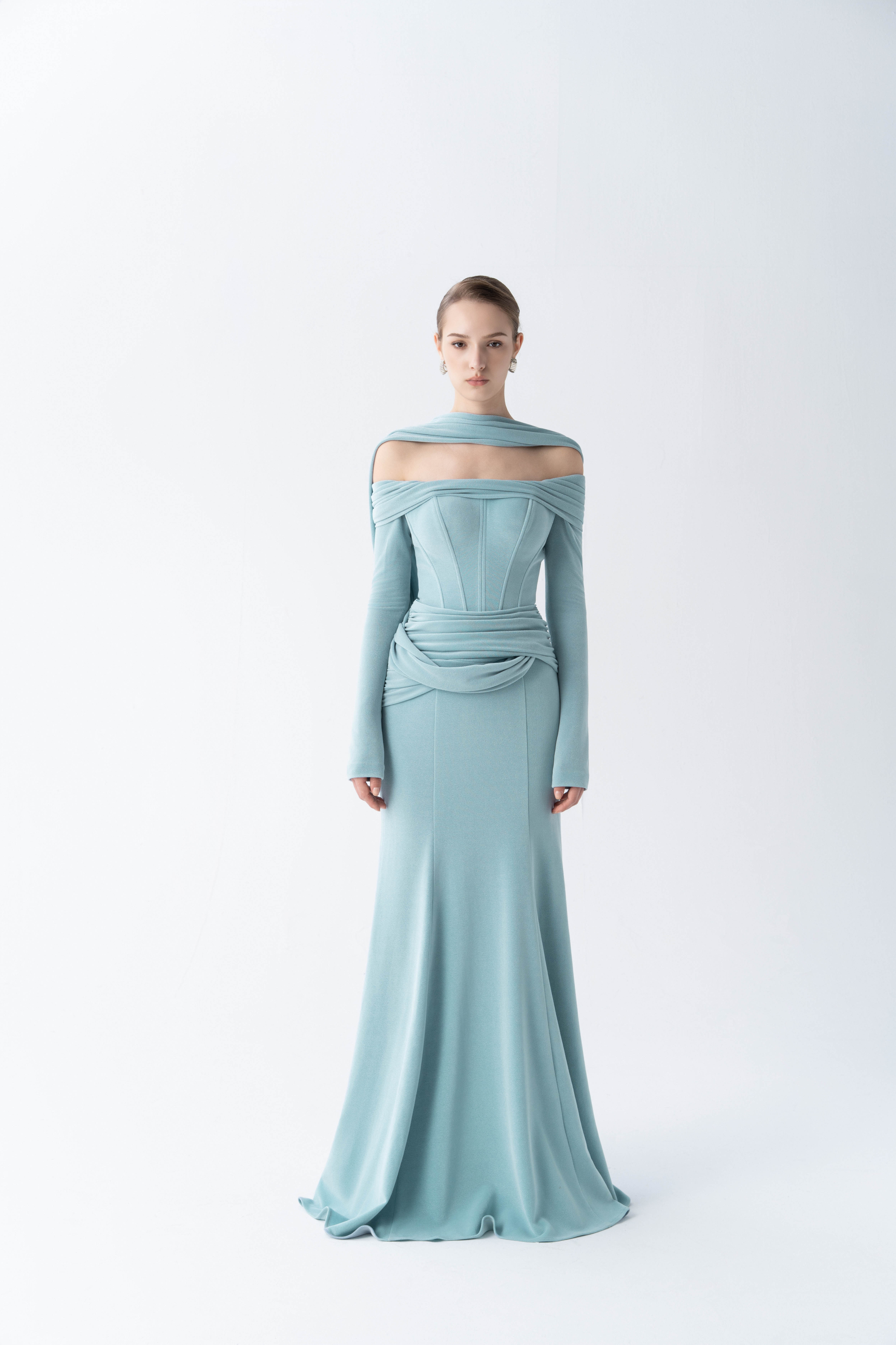 Seraphine Corset Gown | Off-Shoulder Fishtail Evening Gown XS