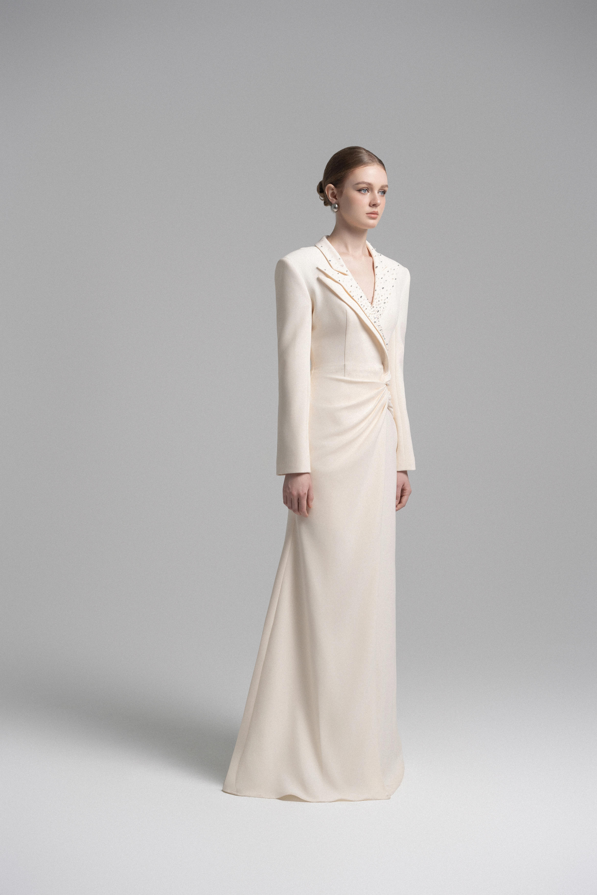 Chic Blazer Dress with Draping VL1017