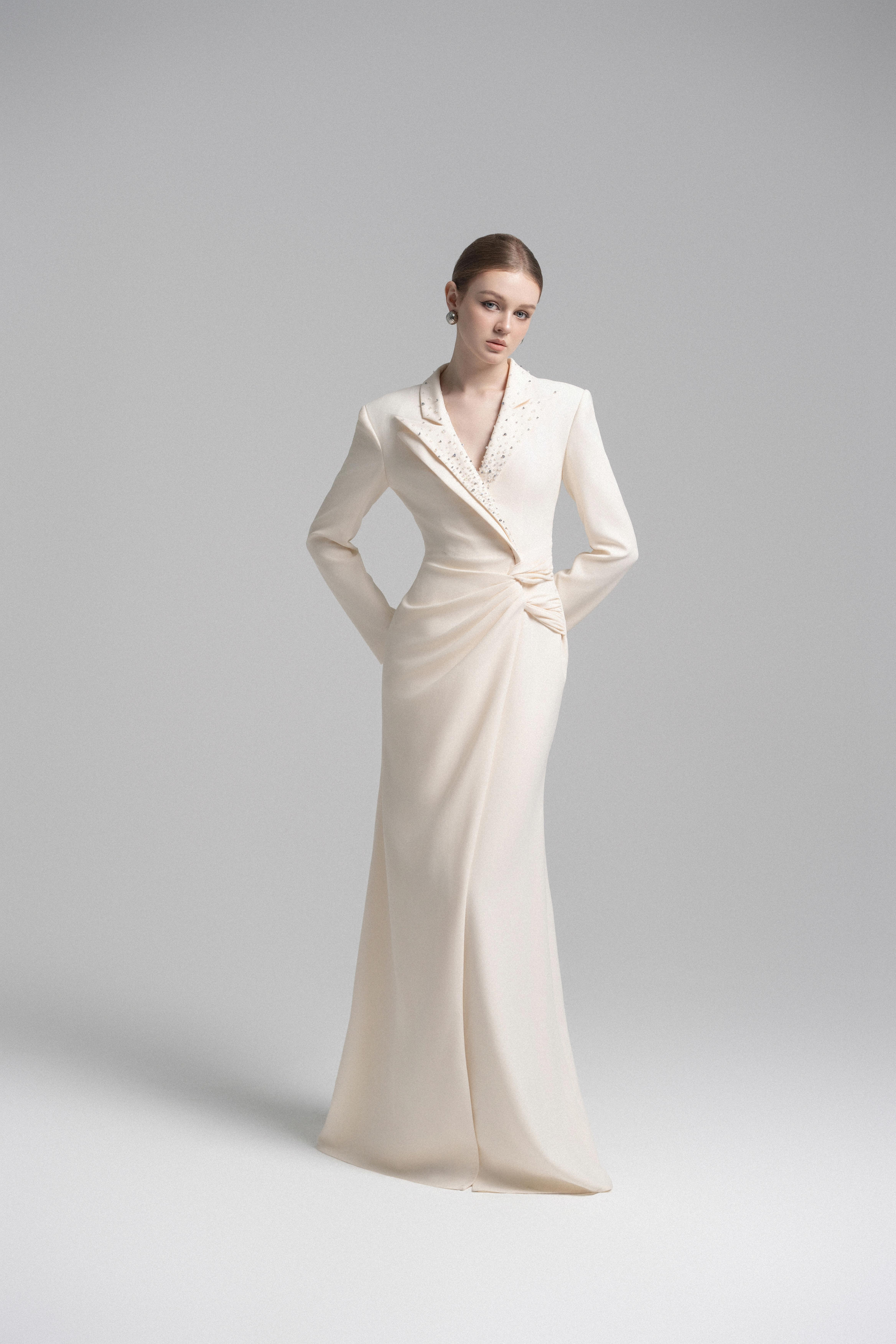 Chic Blazer Dress with Draping VL1017