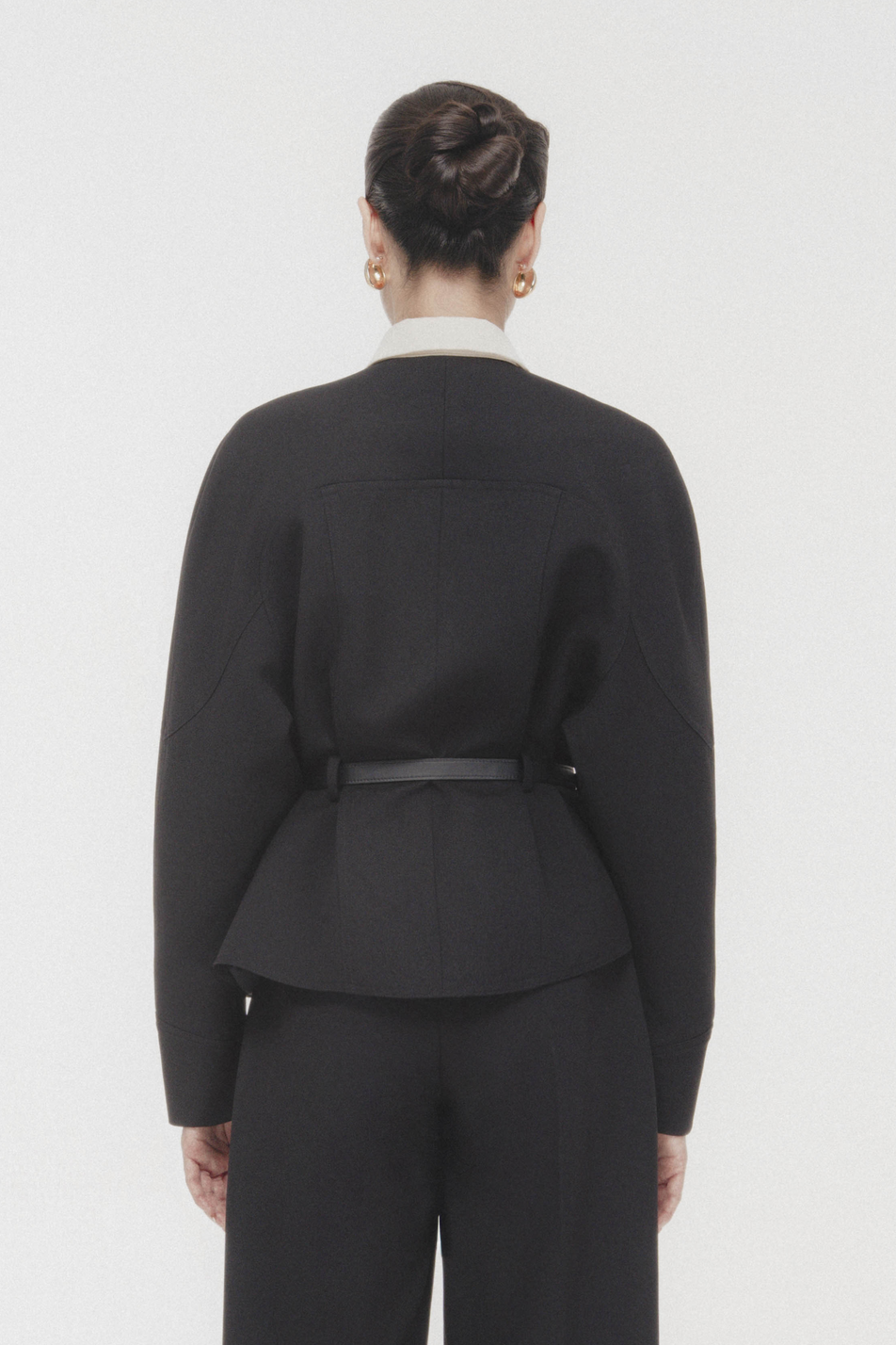 Quilted Structure Short Jacket in Black