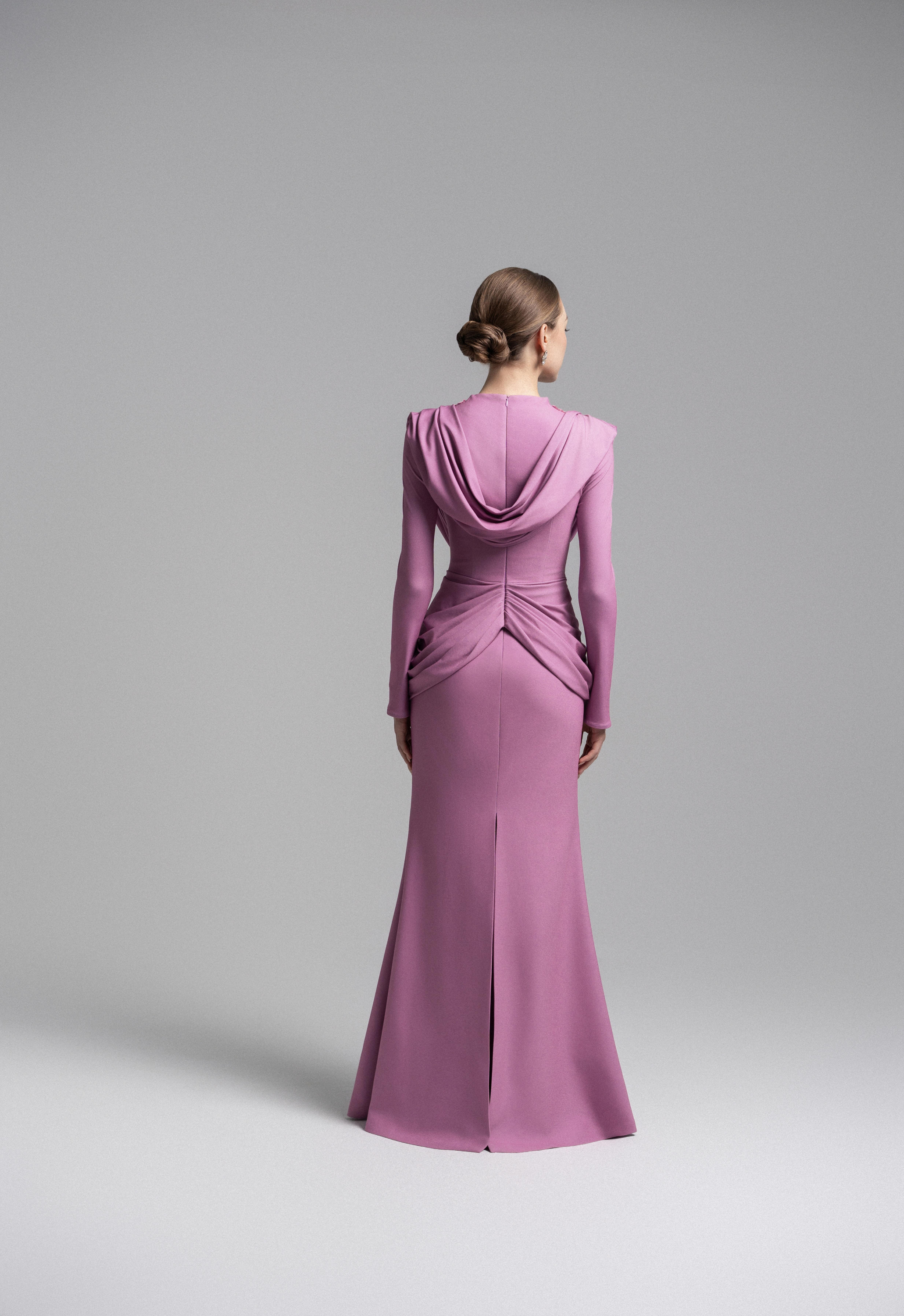 Ethereal Hooded Lace Evening Gown VL1015