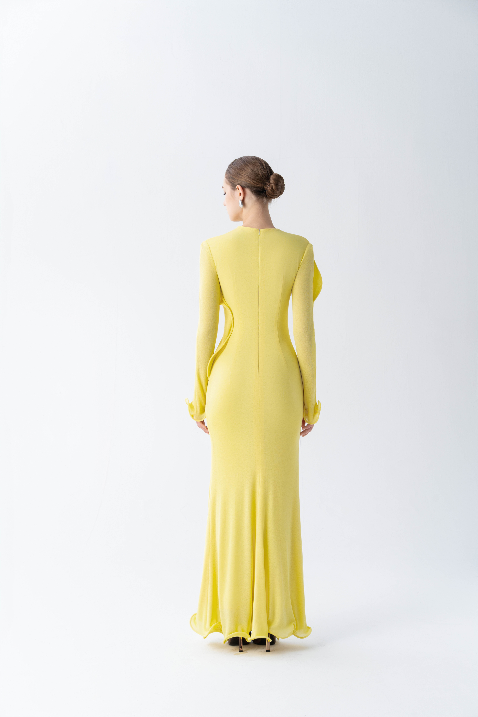 Cascade Ruffle Midi Dress