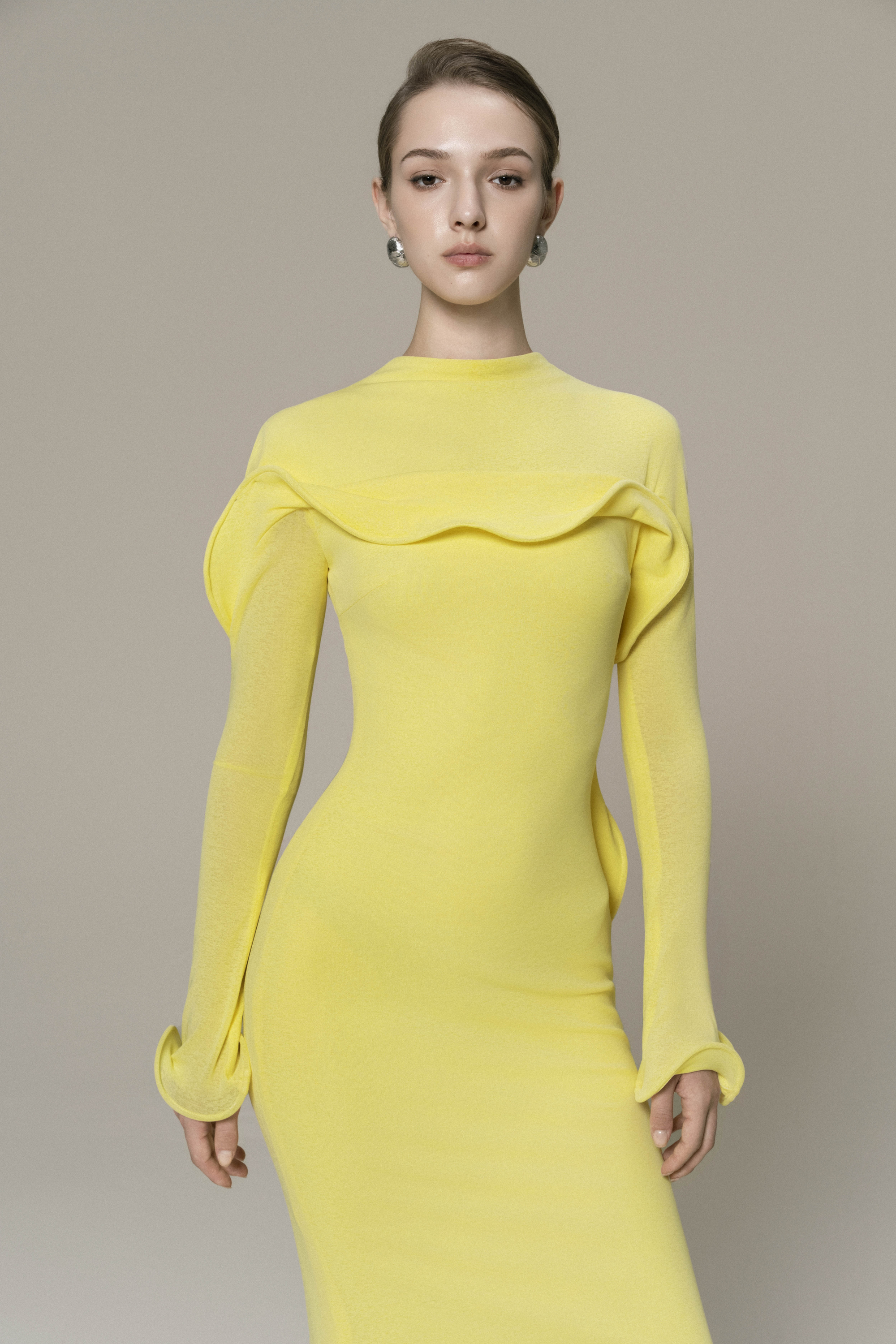 Cascade Ruffle Midi Dress