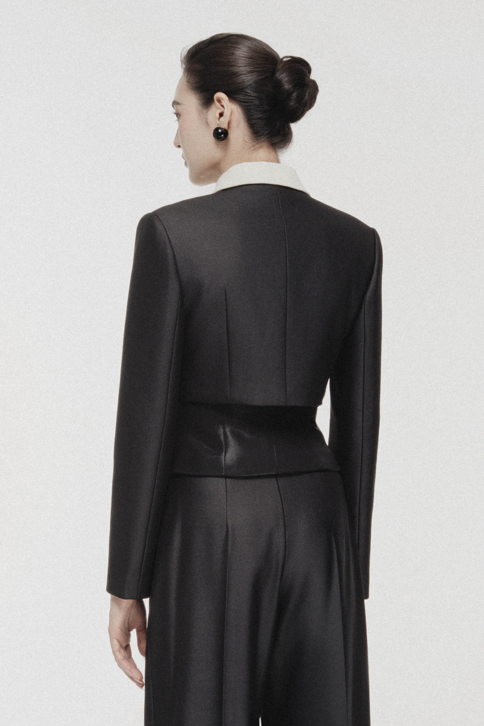 Layered Peter Pan Cropped Blazer