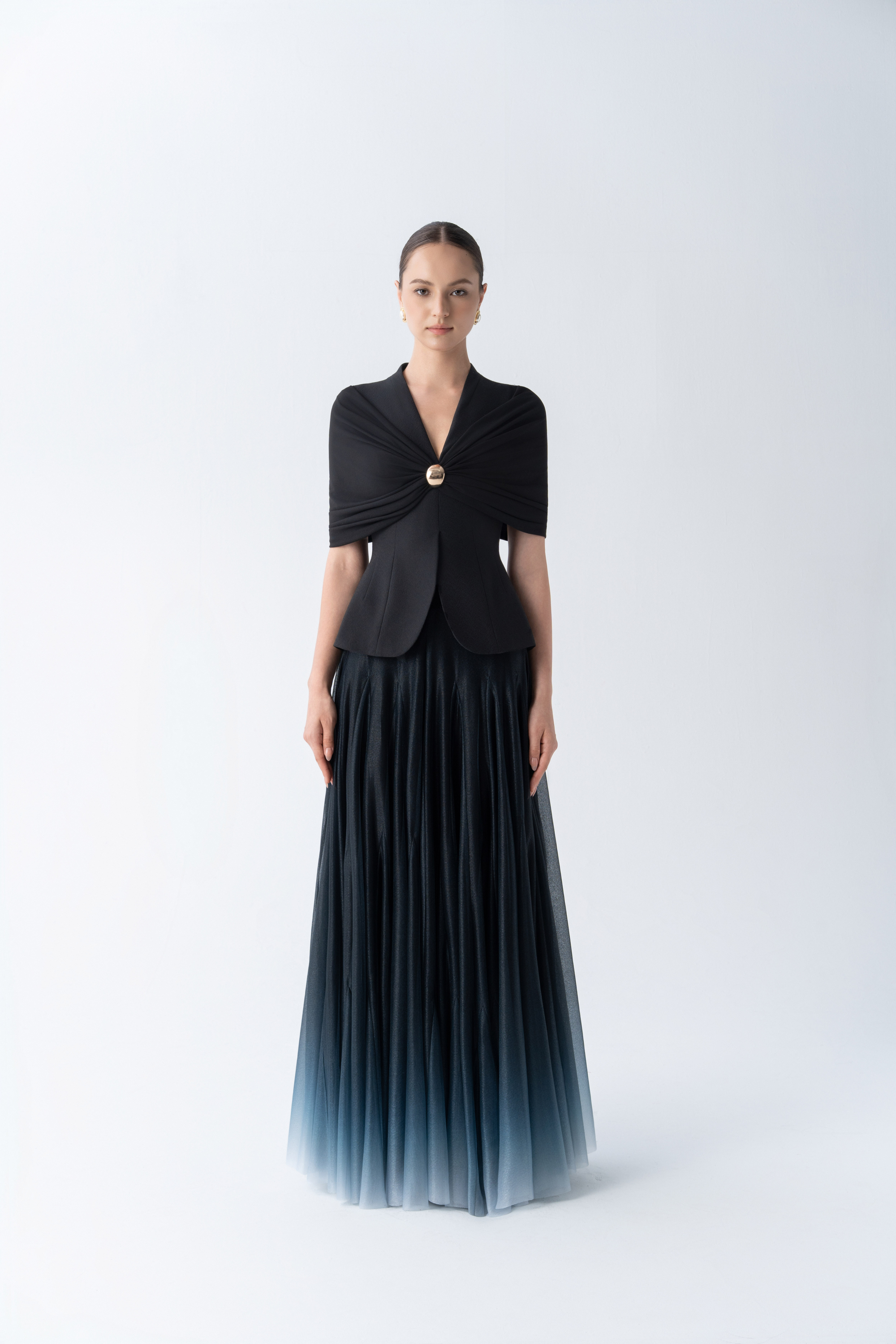 Halo Peplum Top & Ombre Horizon Skirt