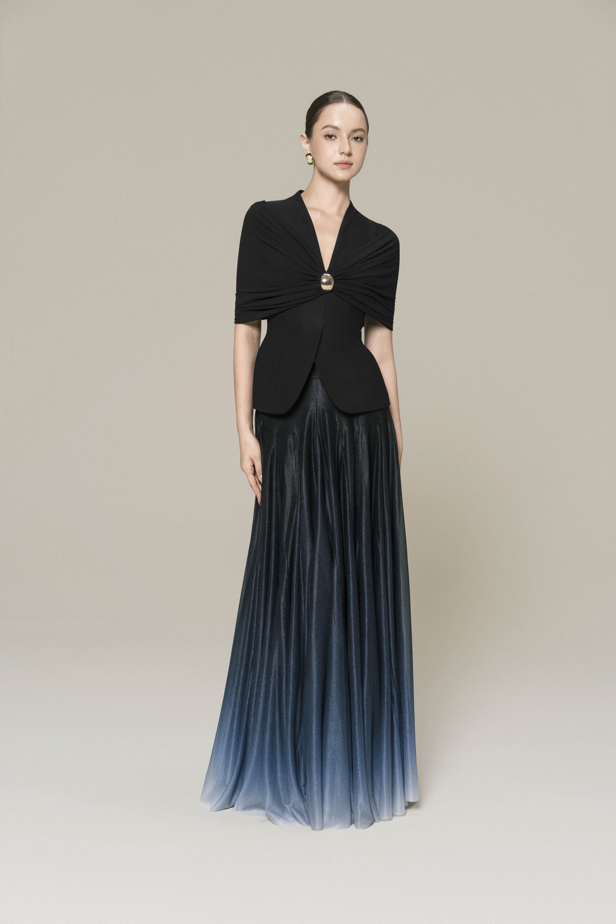 Halo Peplum Top & Ombre Horizon Skirt