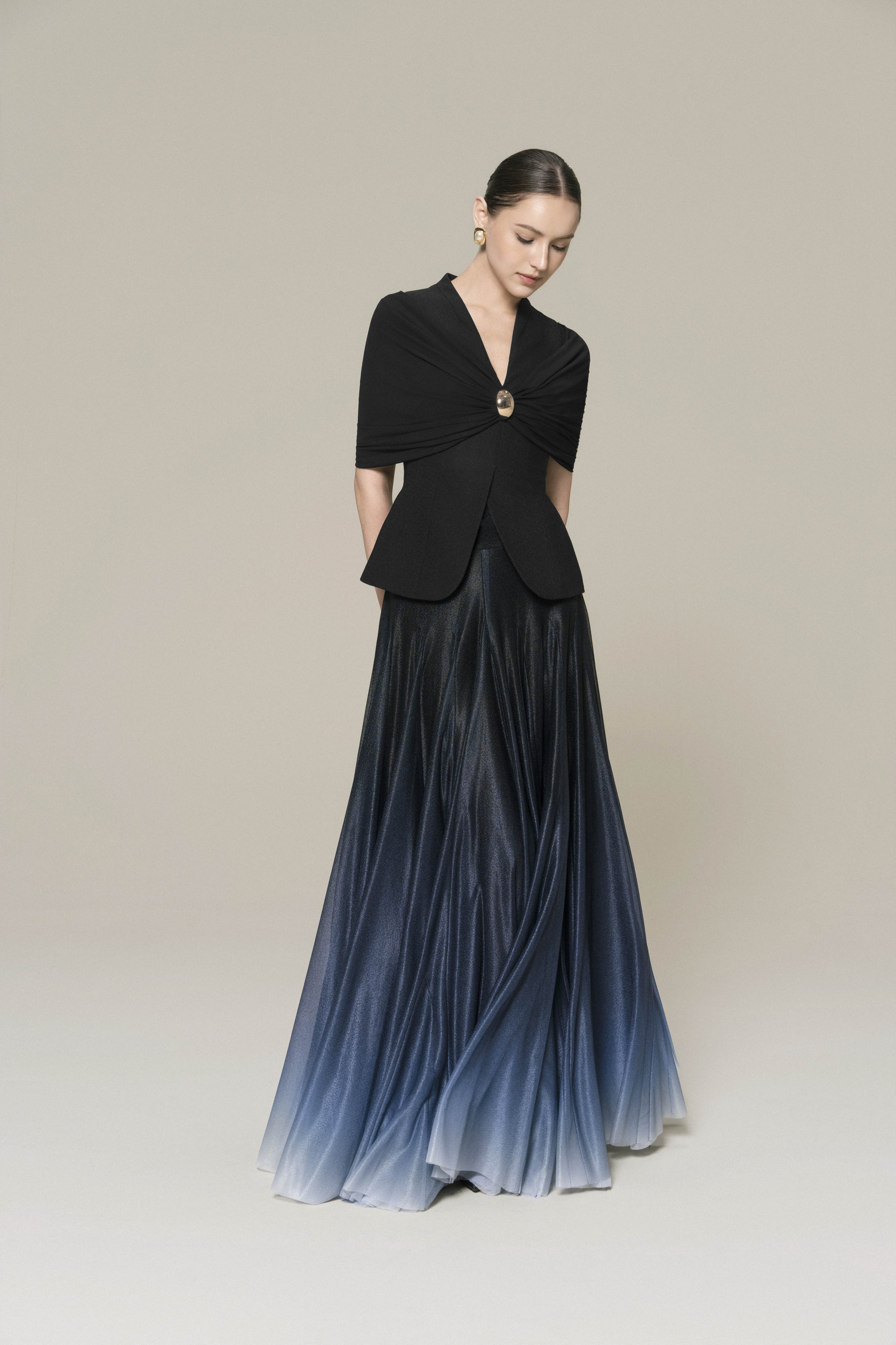 Halo Peplum Top & Ombre Horizon Skirt