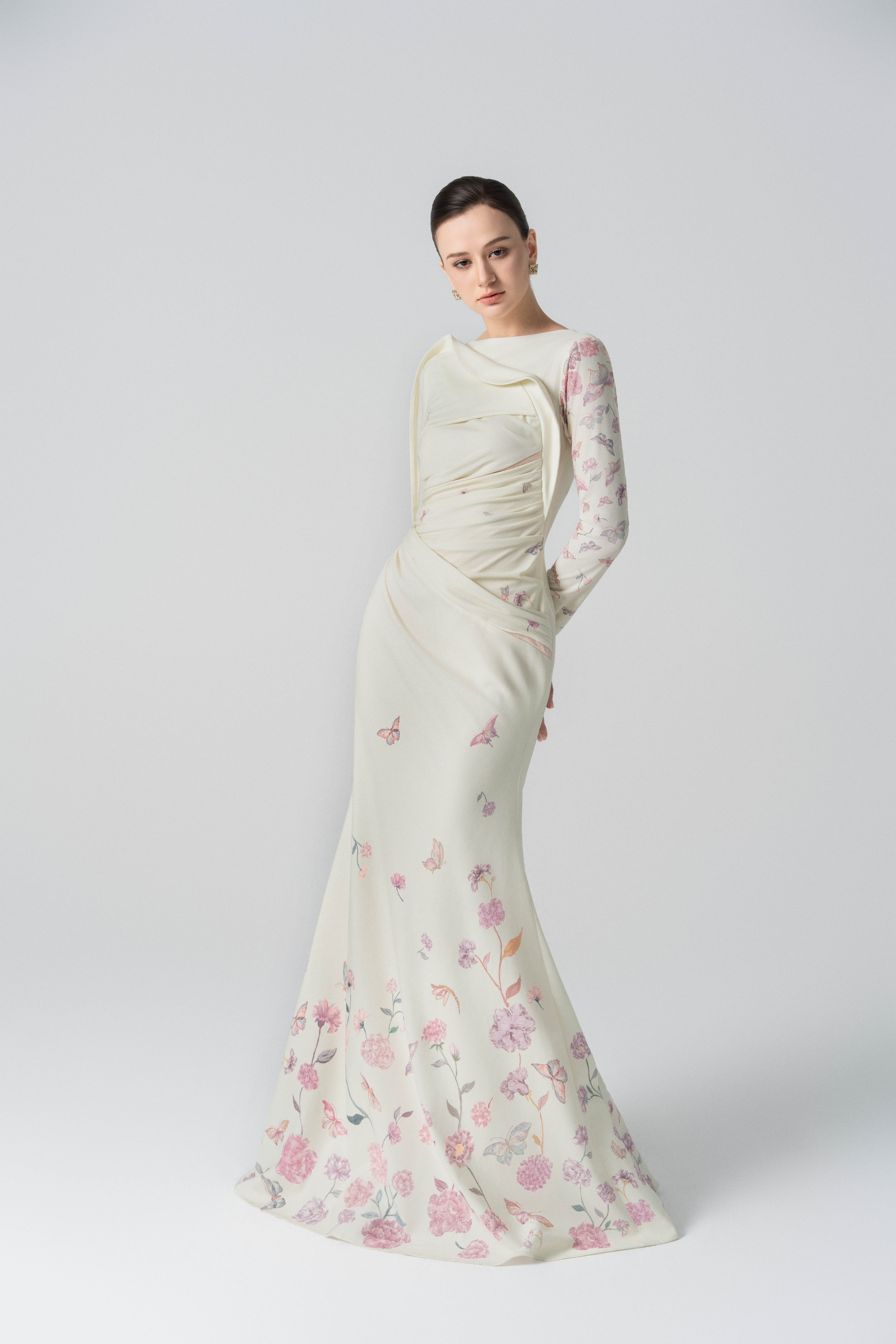 Morning Mist Fishtail Dress in Angel Wing