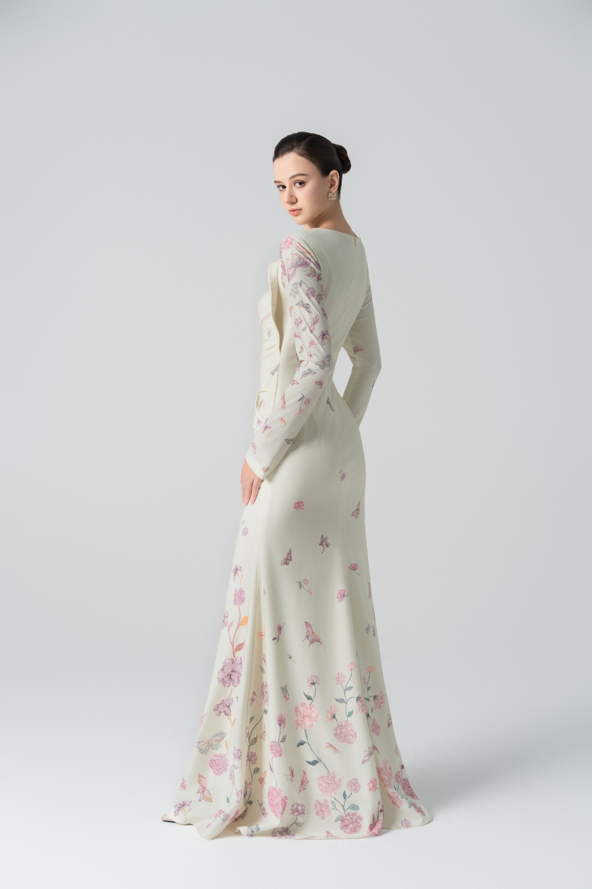 Morning Mist Fishtail Dress in Angel Wing