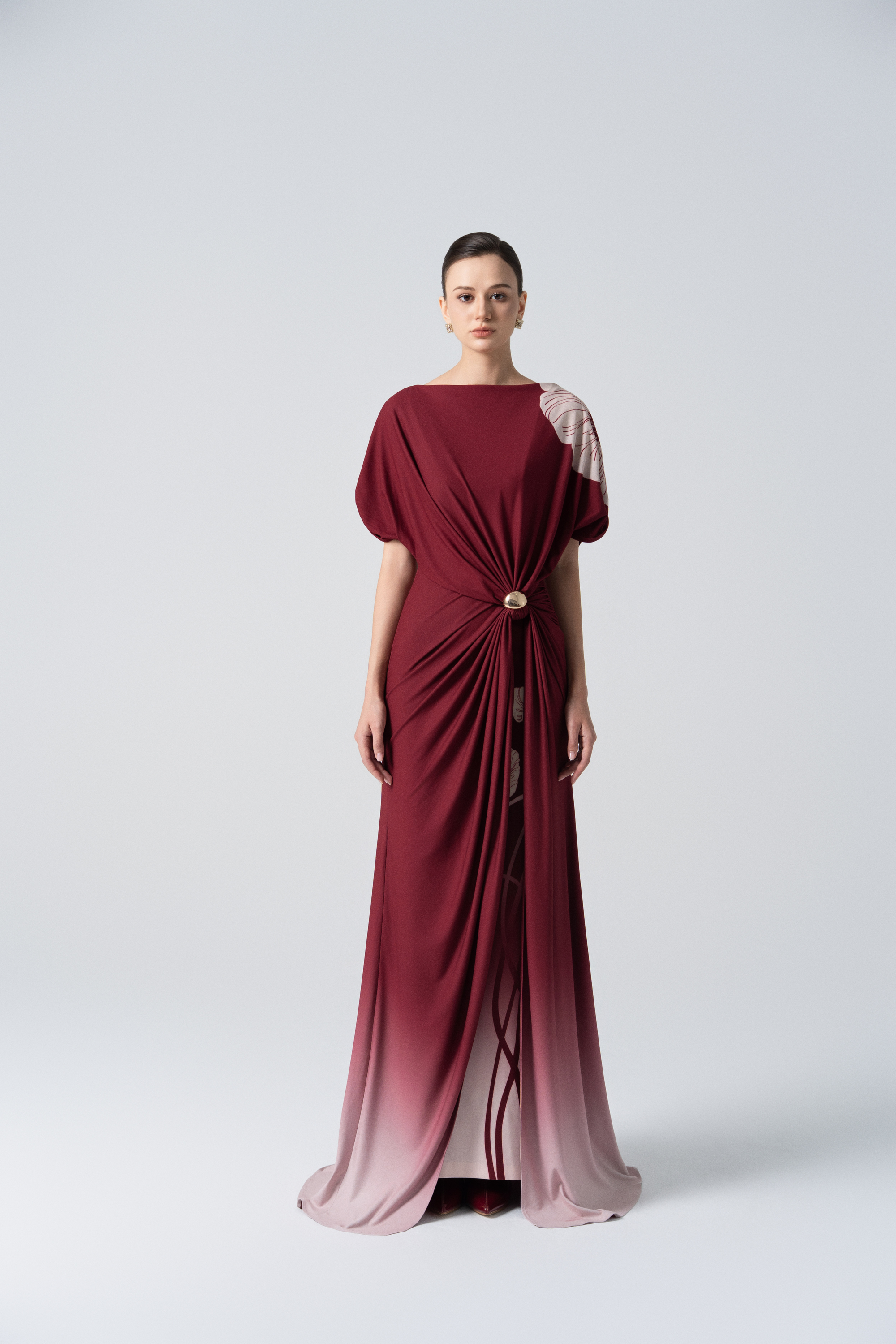 Desert Dusk Ombre Dress in Merlot