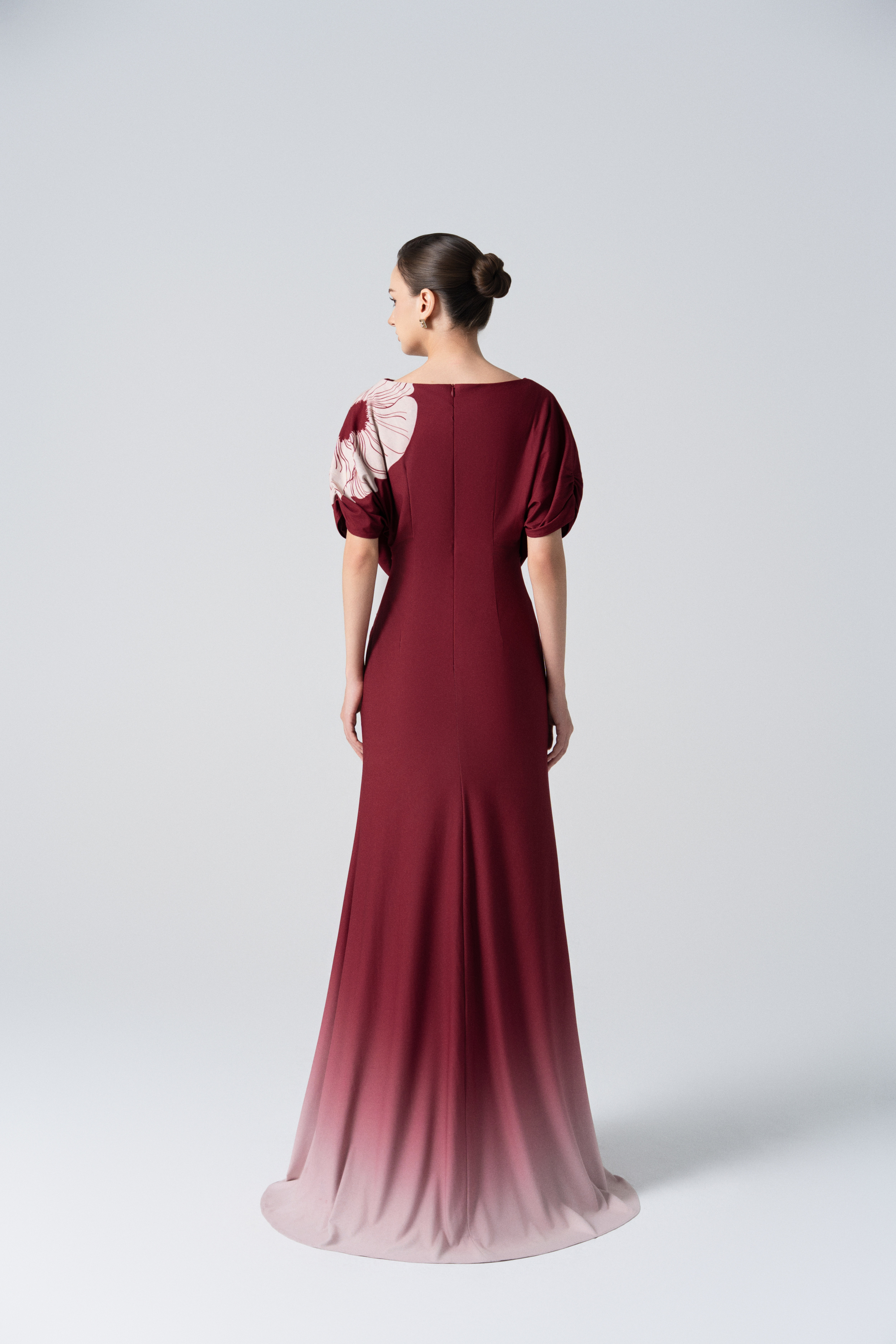 Desert Dusk Ombre Dress in Merlot