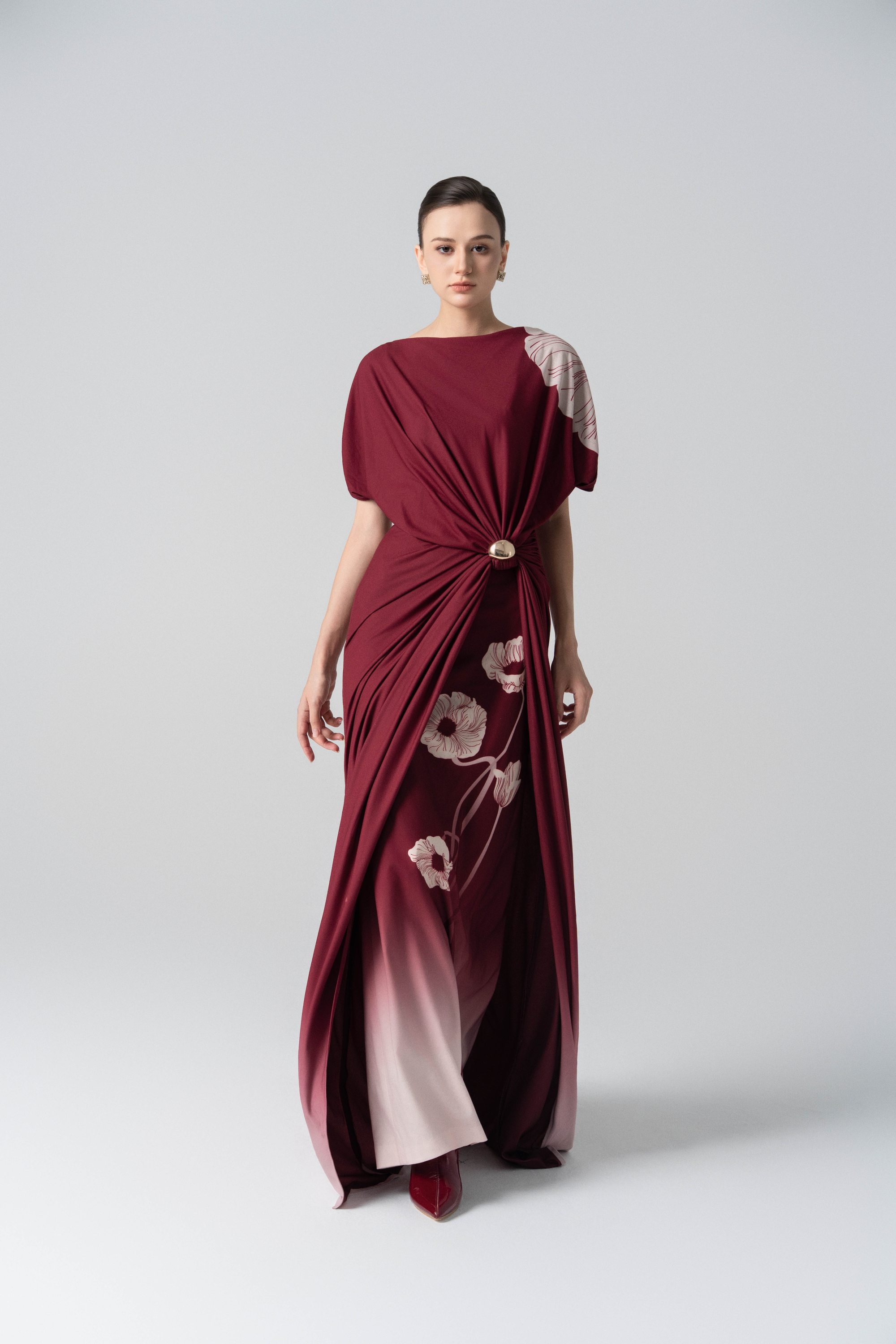 Desert Dusk Ombre Dress in Merlot