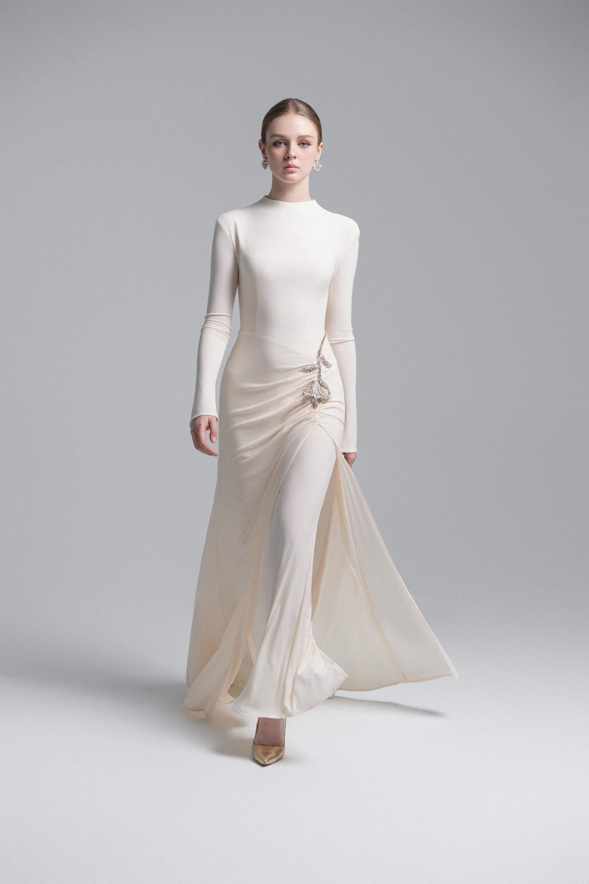 Elysian Bodice Mermaid Dress in Cream