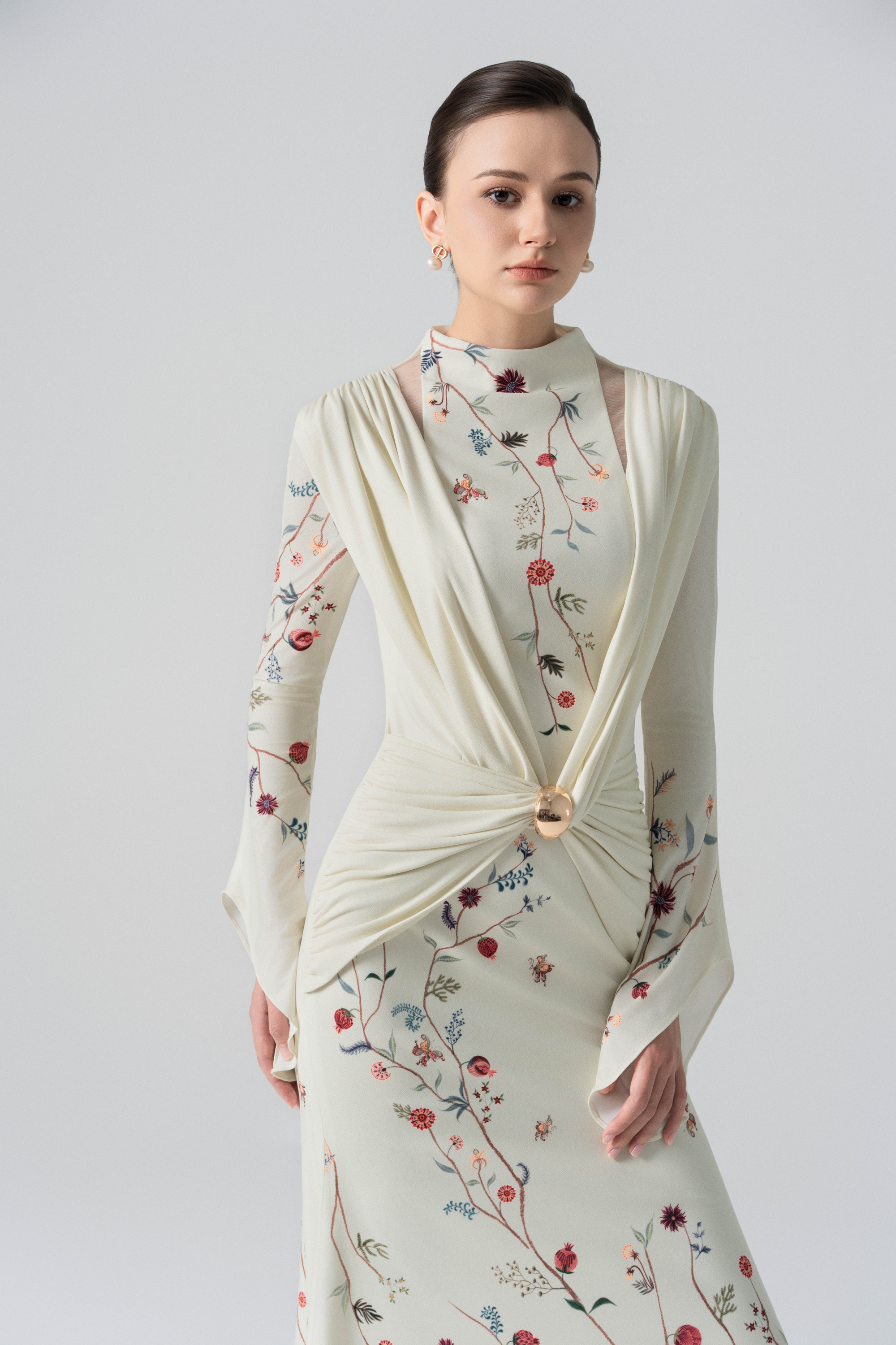 Dawnlight Midi Dress in Angel Wing