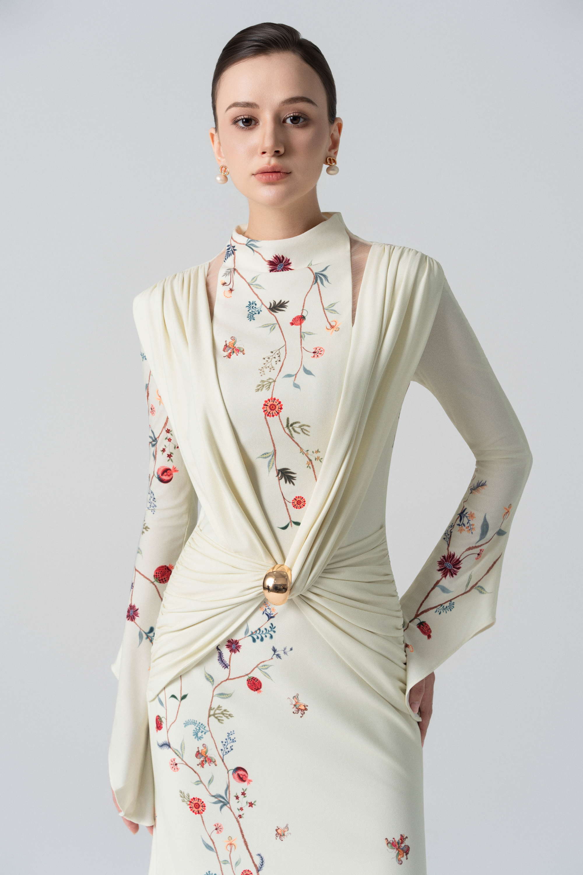 Dawnlight Midi Dress in Angel Wing