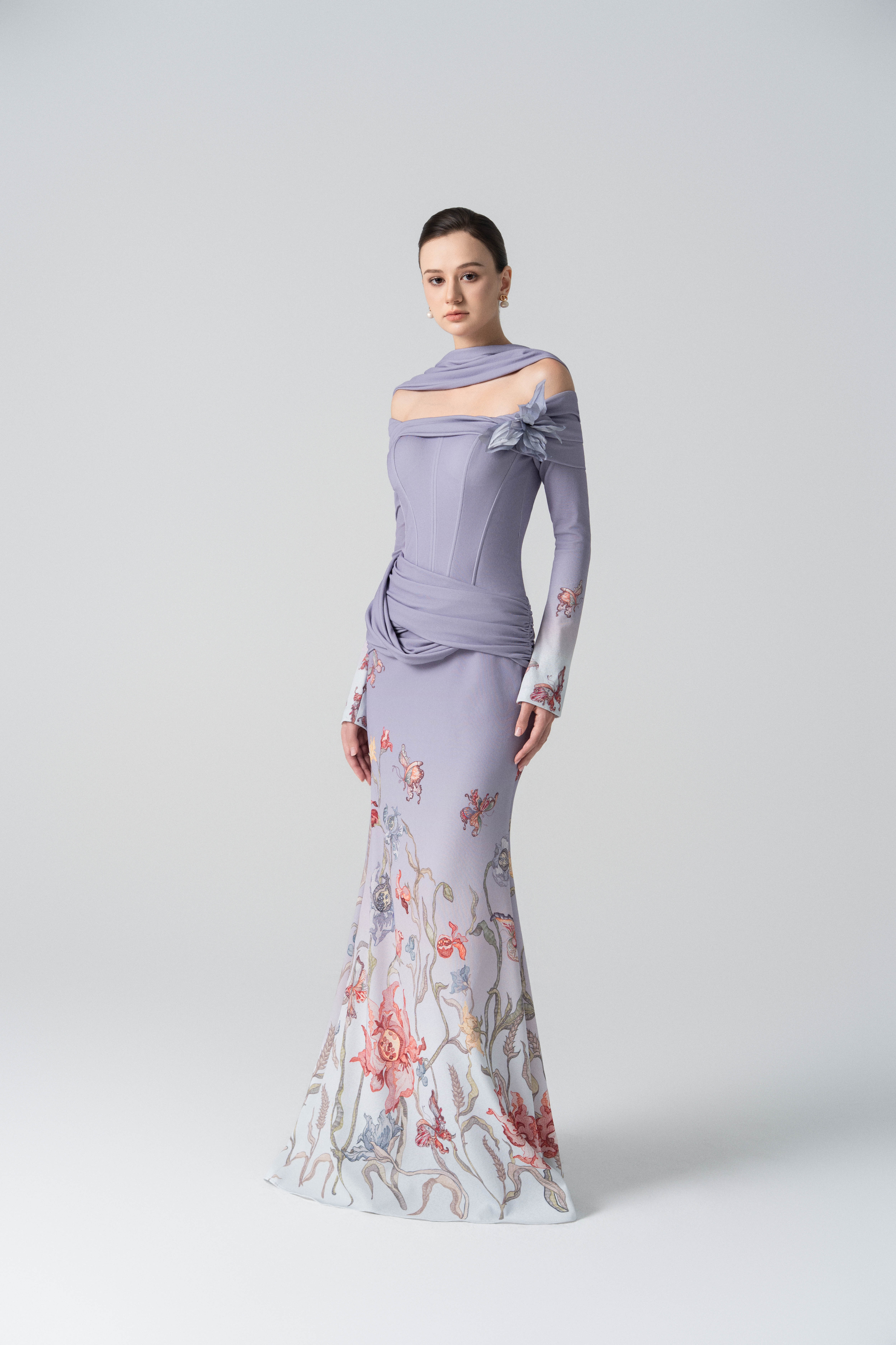 Blooming Grace Gown in Purple Ash Ombre