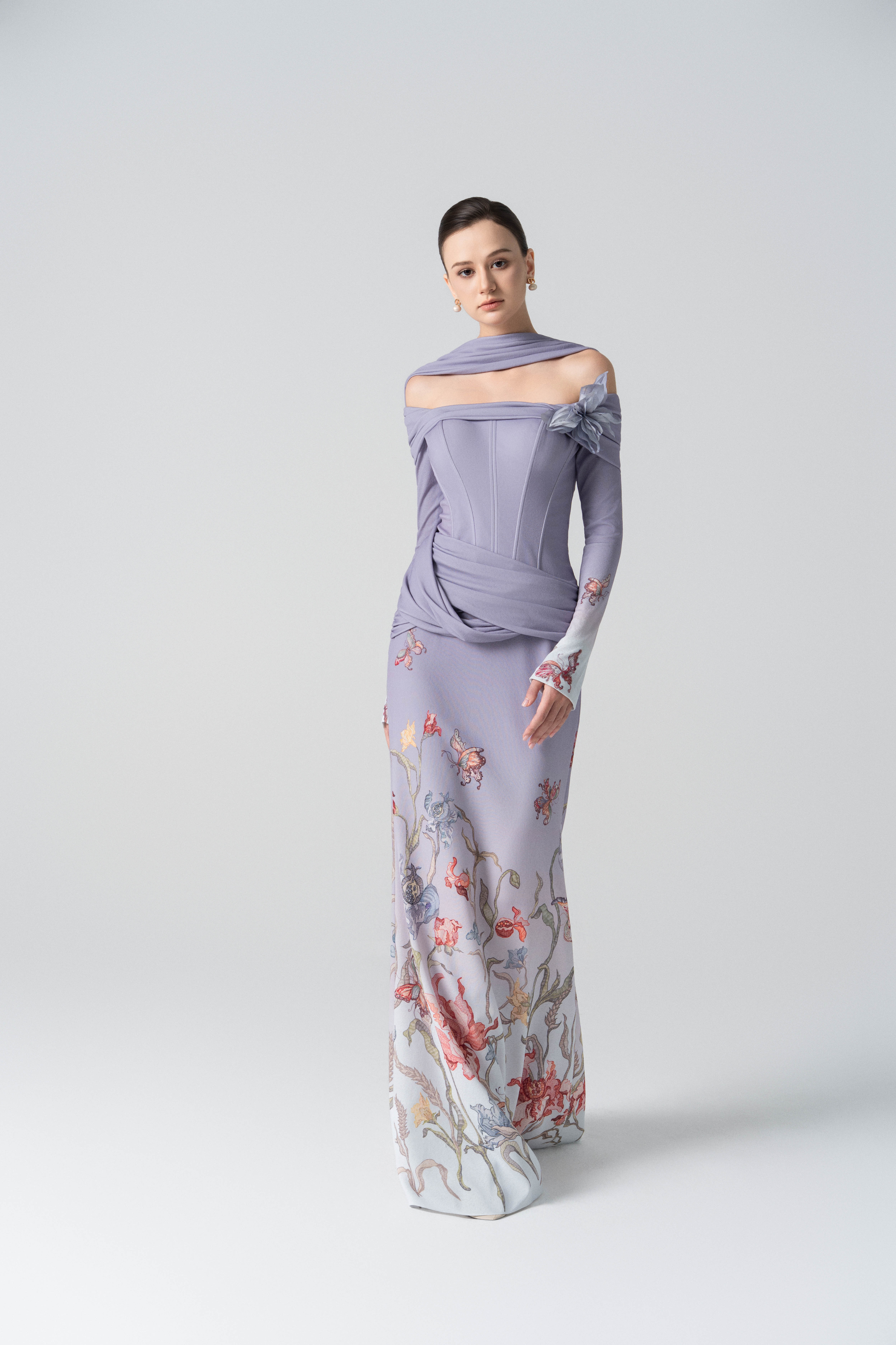 Blooming Grace Gown in Purple Ash Ombre