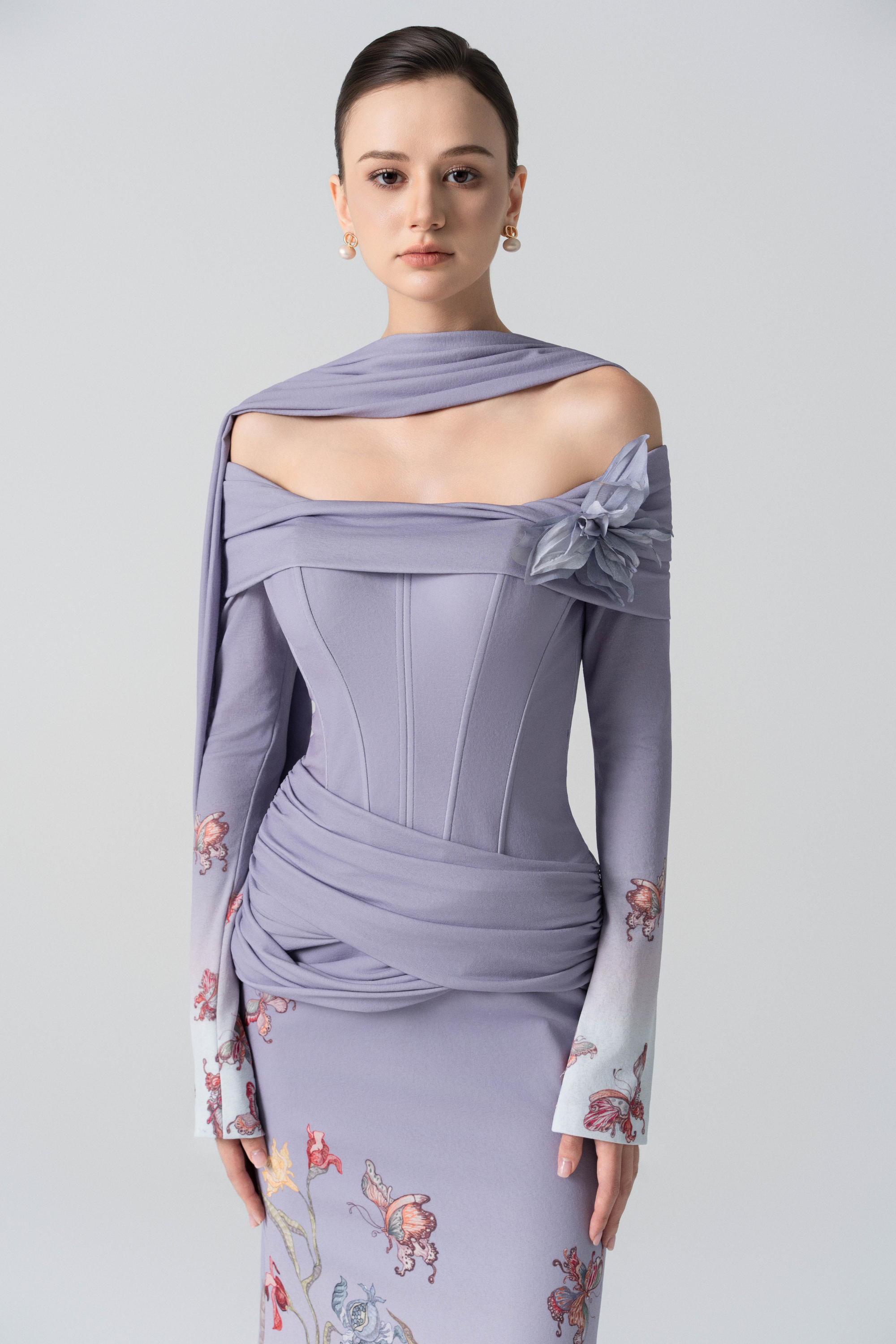 Blooming Grace Gown in Purple Ash Ombre
