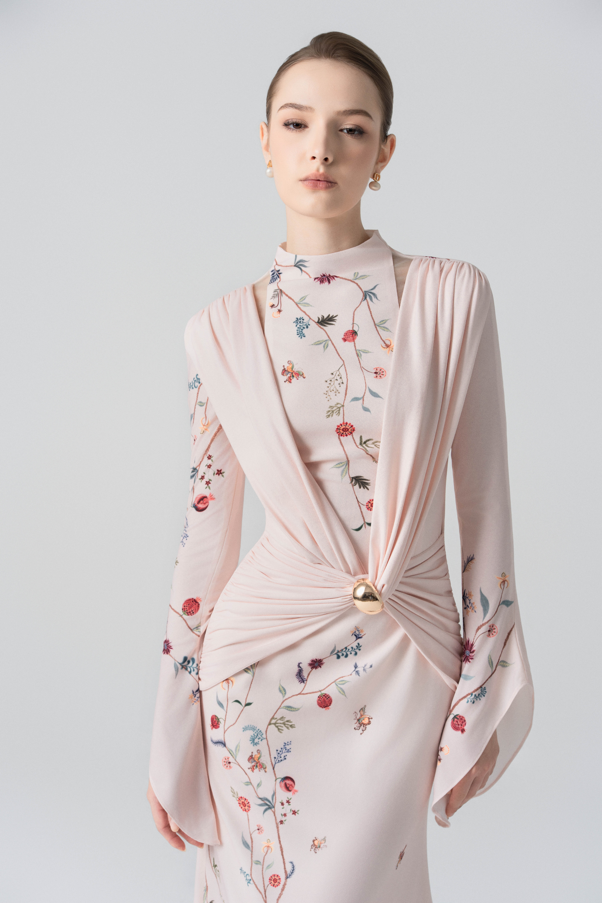 Dawnlight Midi Dress in Angel Wing