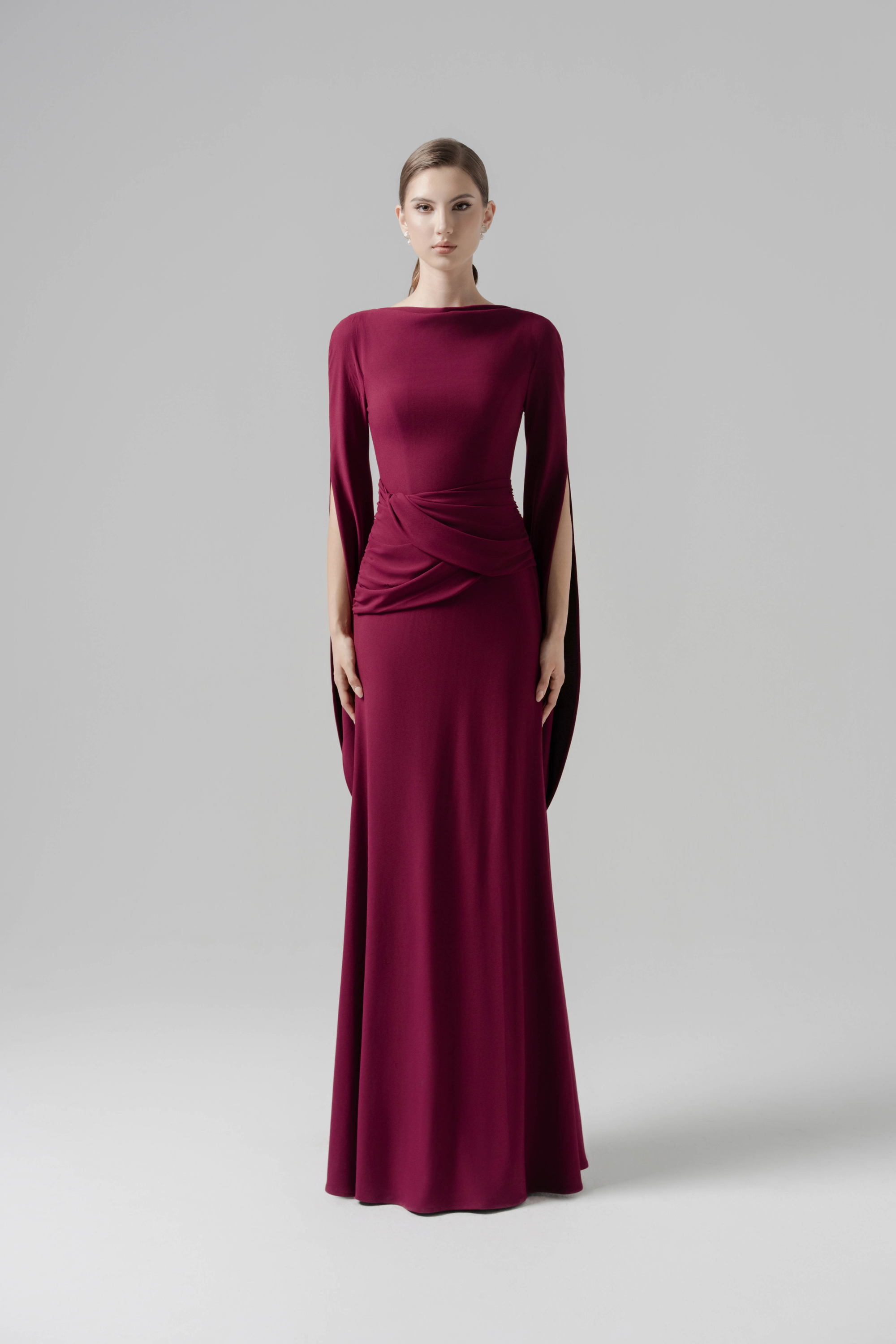 Moonlit Gaze Dress in Claret
