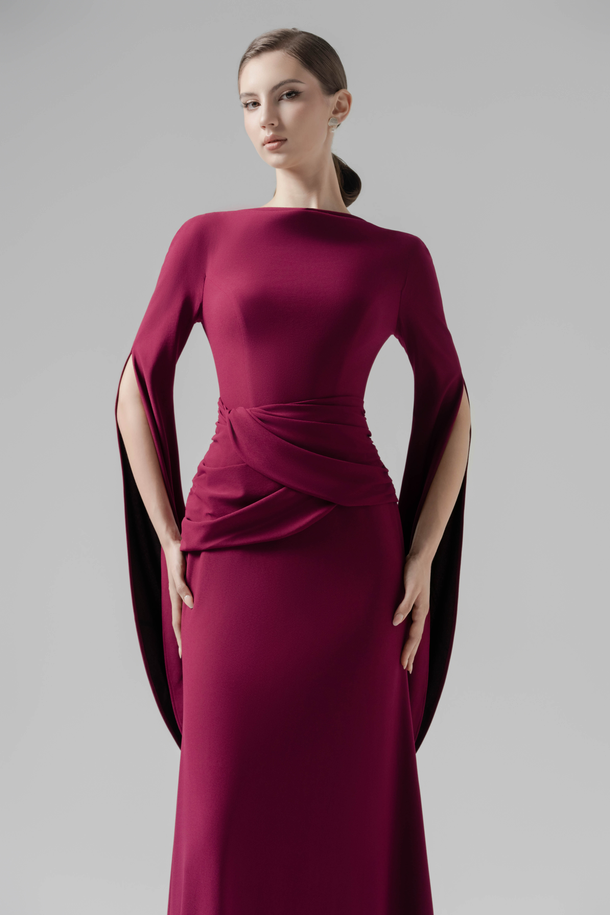 Moonlit Gaze Dress in Claret