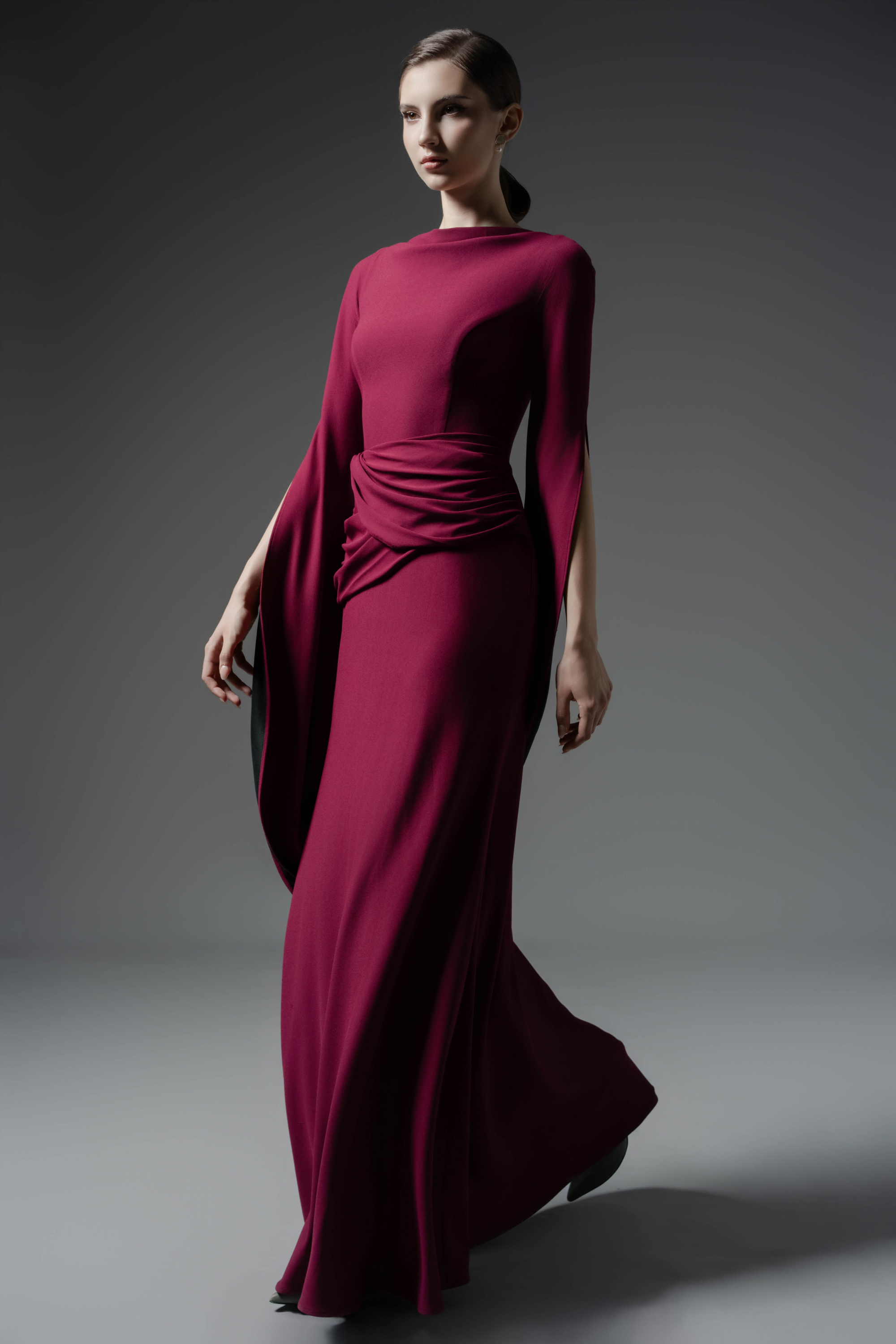 Moonlit Gaze Dress in Claret