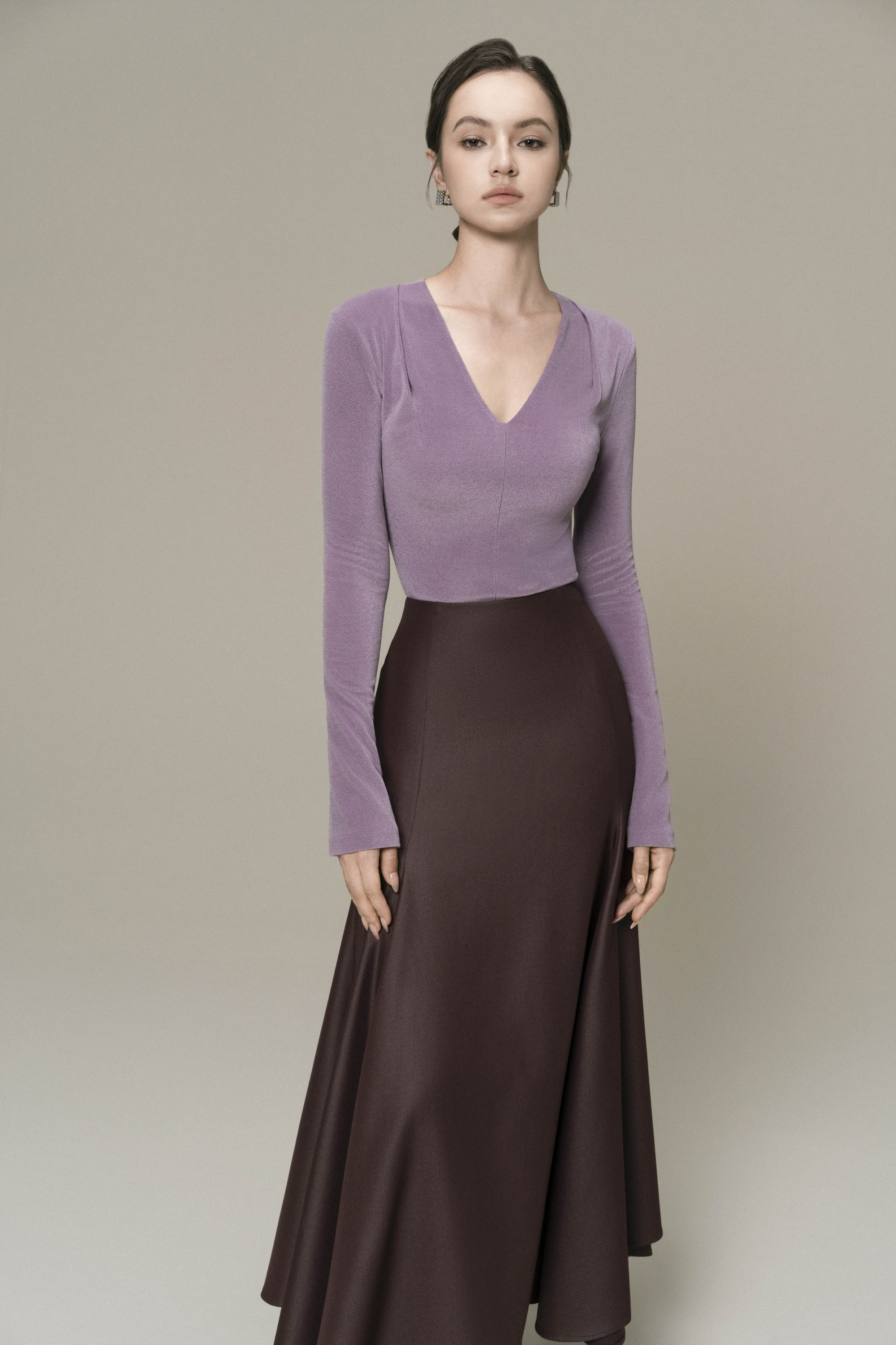 Double Knit Crepe Top in Lavender