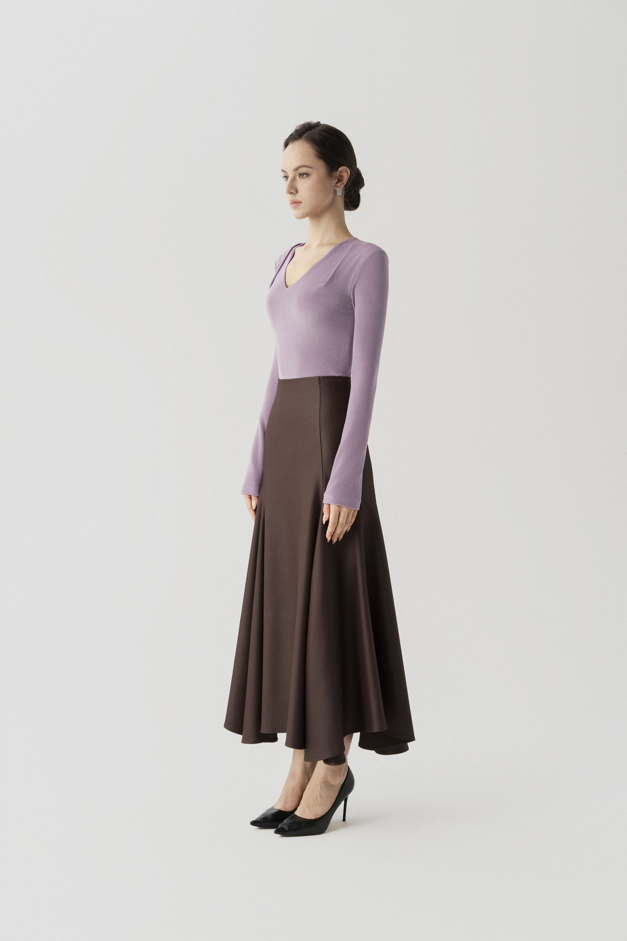 Double Knit Crepe Top in Lavender