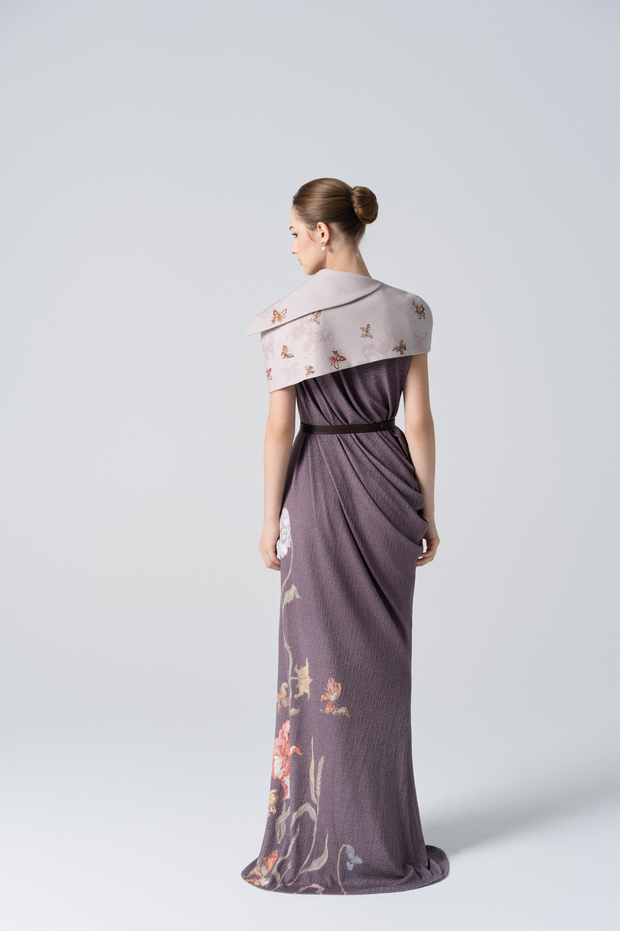 Golden Hour Midi Dress in Lilac Marble