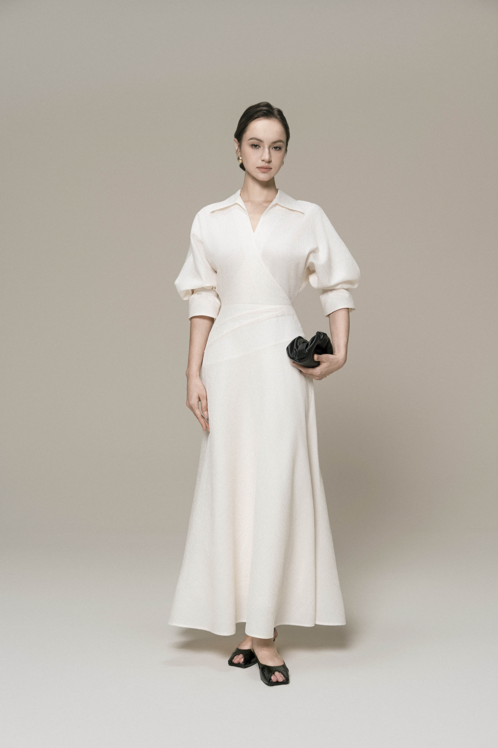 Dewlight Midi Dress in Cream