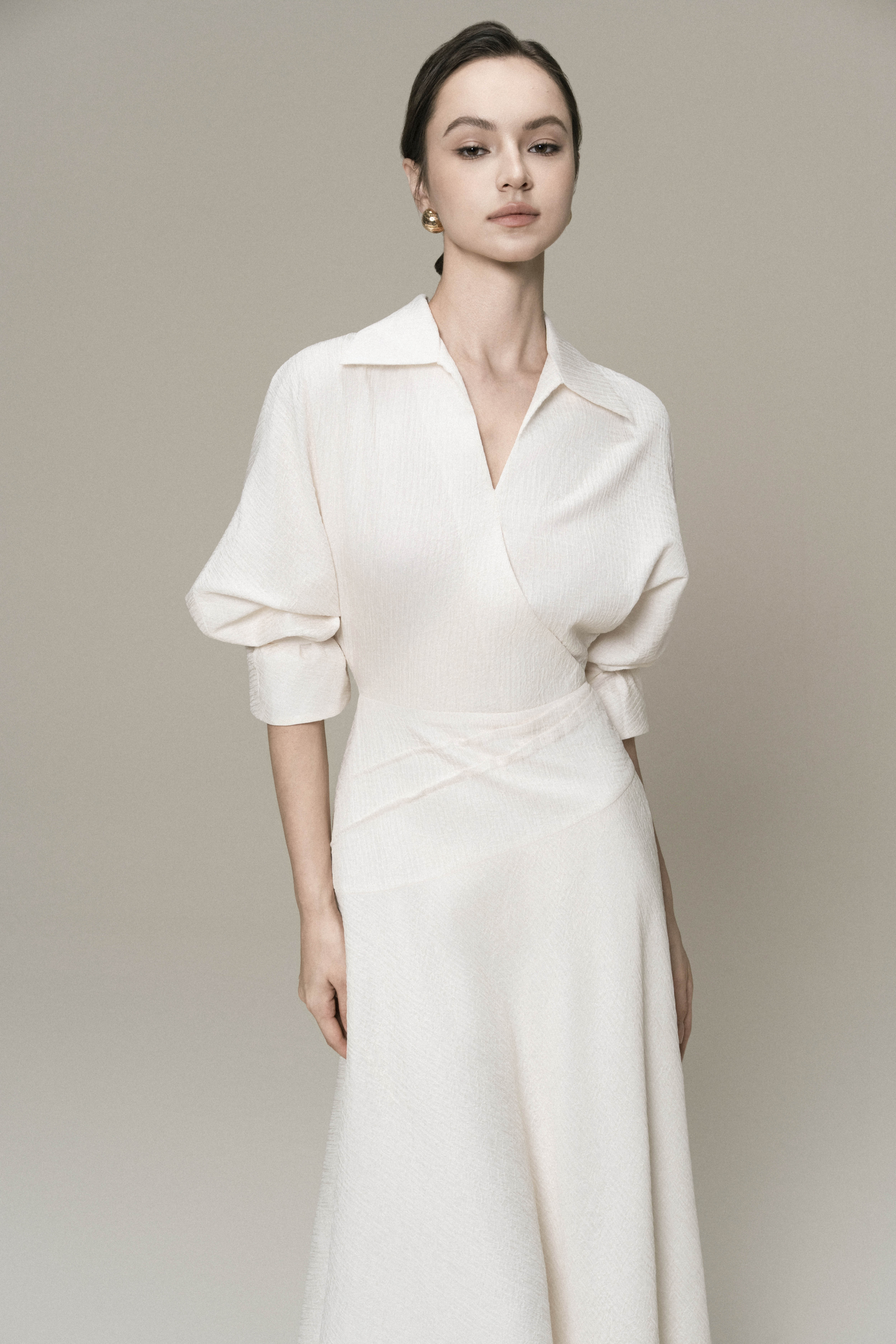 Dewlight Midi Dress in Cream