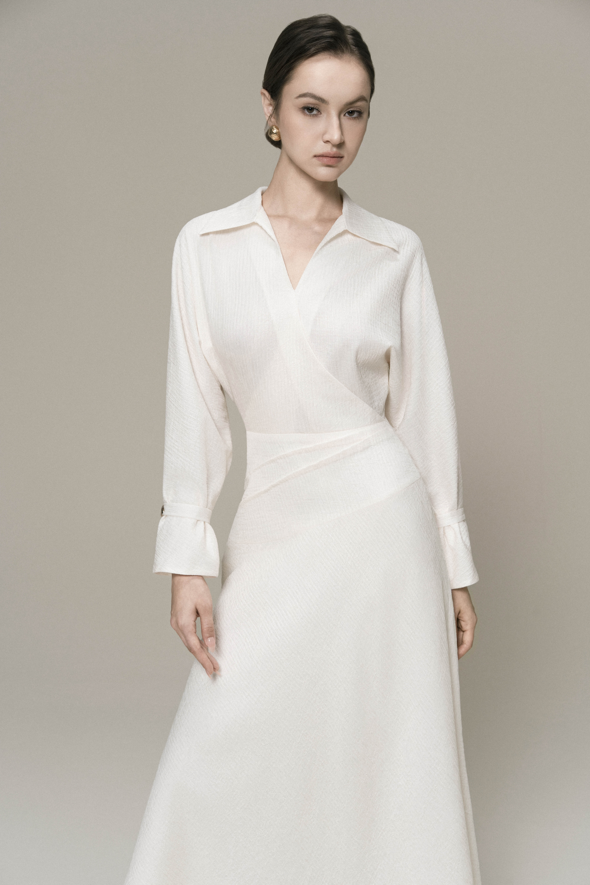 Dewlight Midi Dress in Cream