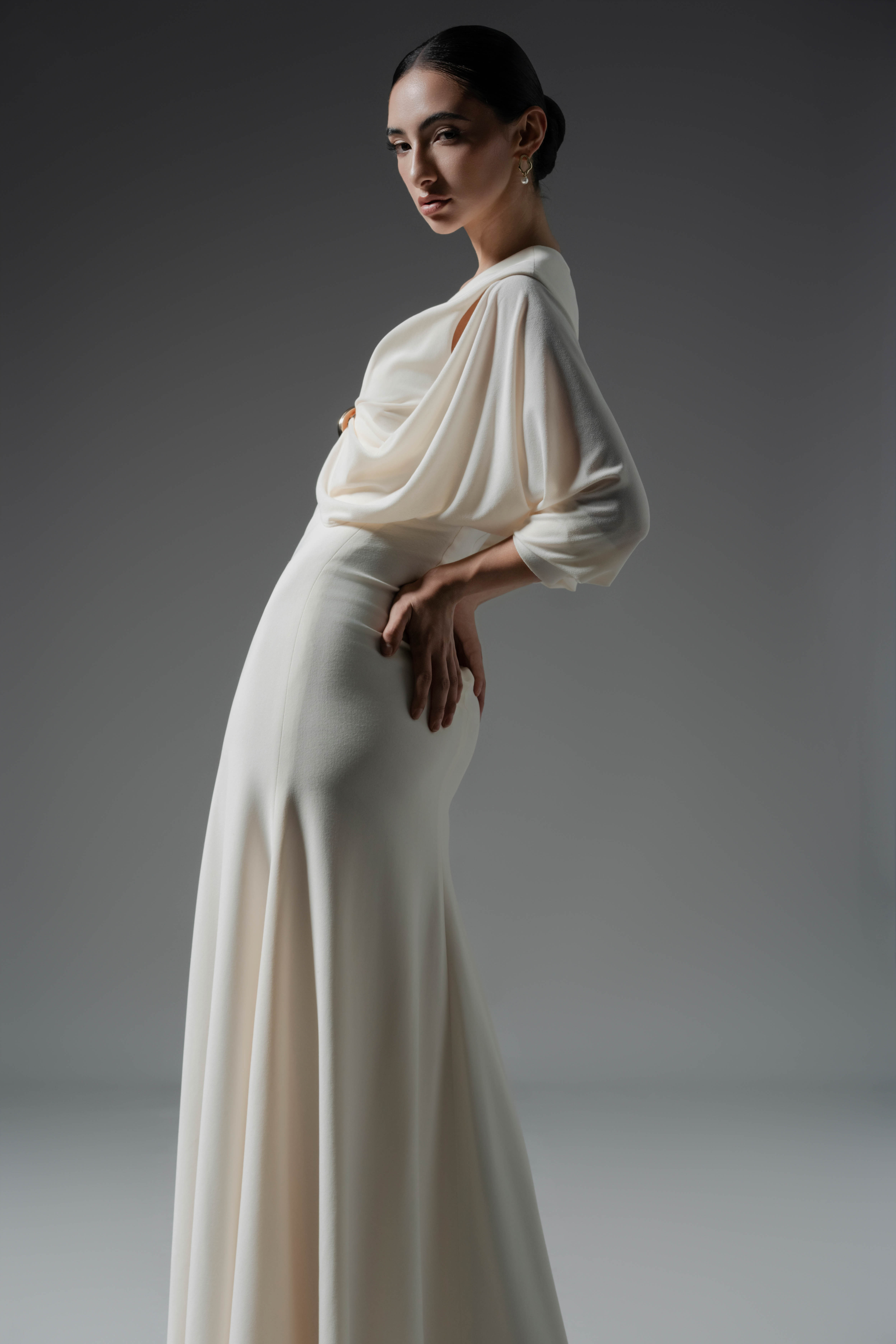 Hush Form Midi Dress in Cream